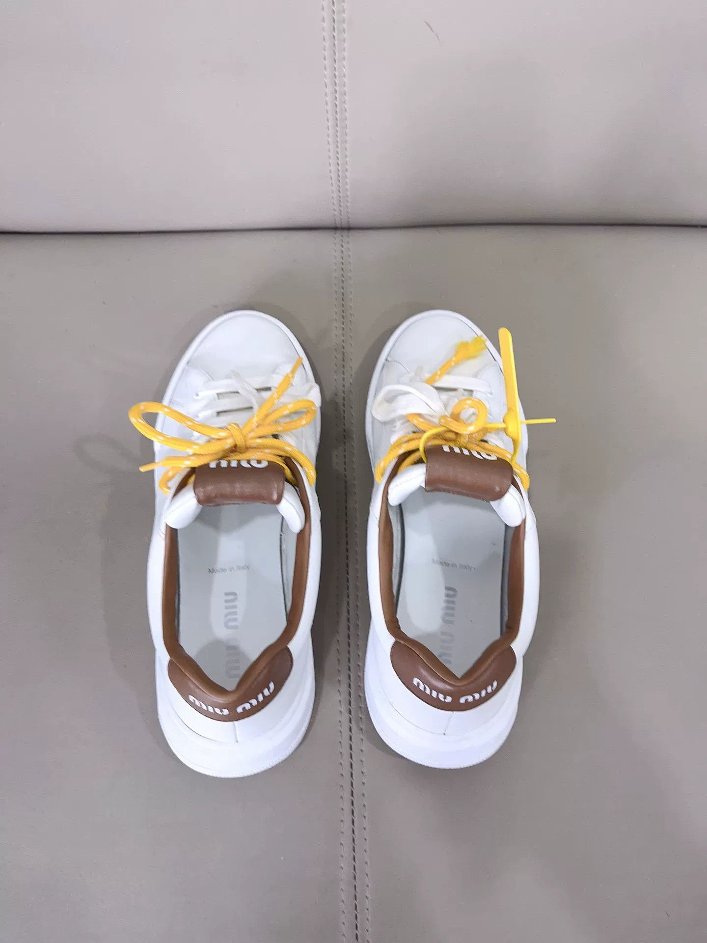 Miu Miu Miu Miu White Brown Sneakers Size US 10 / IT 40 - 3 Thumbnail