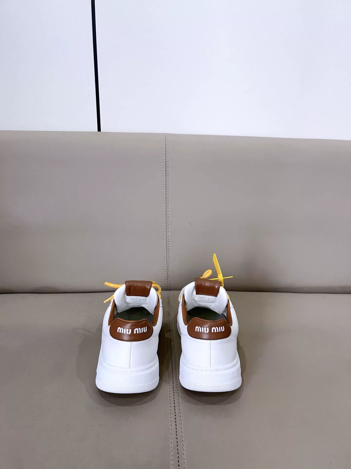 Miu Miu Miu Miu White Brown Sneakers Size US 10 / IT 40 - 4 Thumbnail