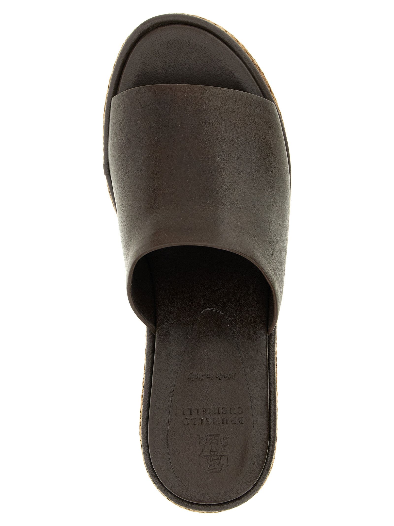 Brunello Cucinelli Leather and raffia wedges Size US 9 / IT 39 - 4 Thumbnail