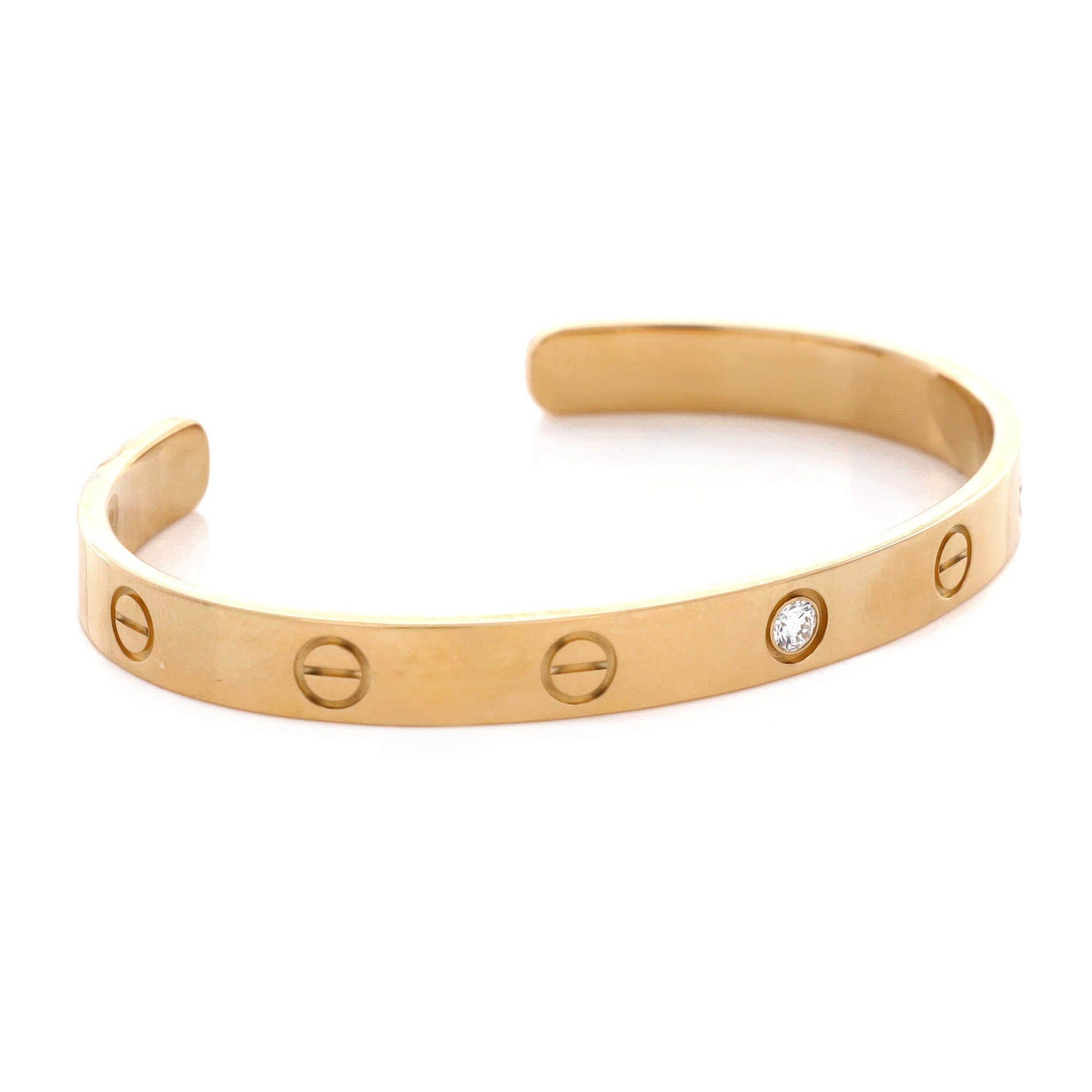 Cartier Love 1 Diamond Cuff Bracelet Size ONE SIZE - 3 Thumbnail