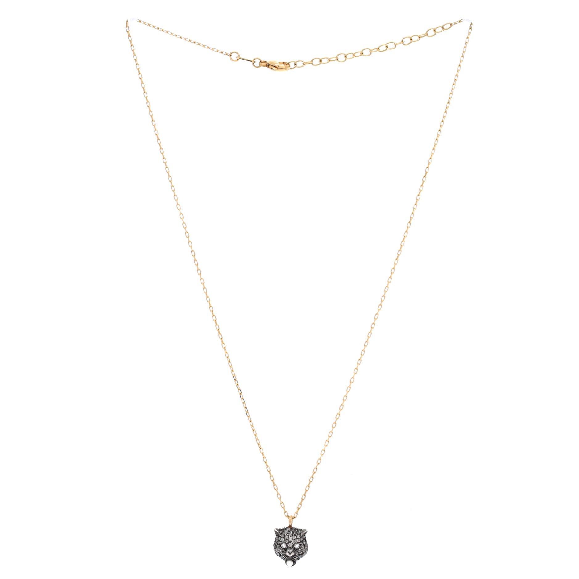 Gucci Le Marche Des Merveilles Feline Head Pendant Necklace Size ONE SIZE - 2 Thumbnail