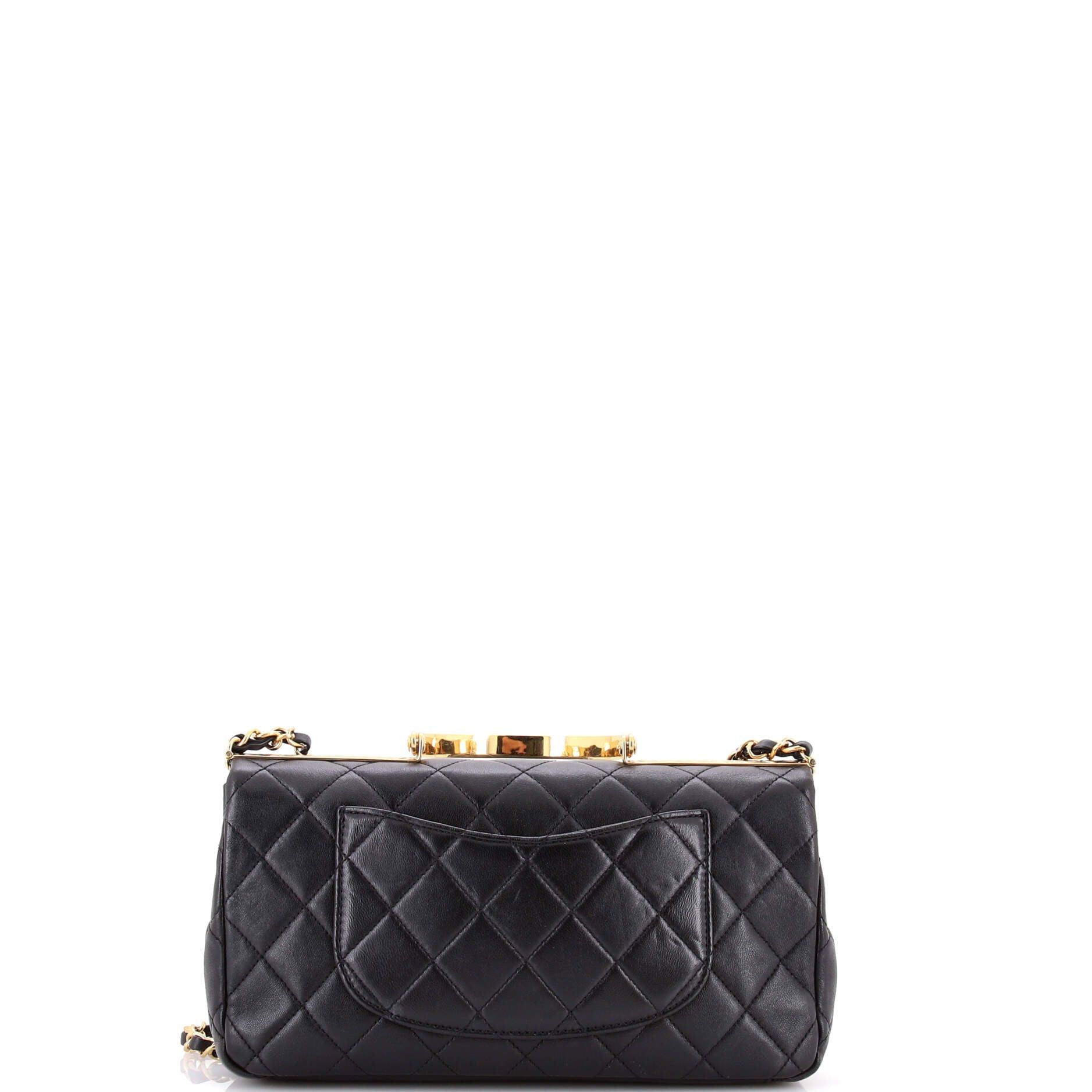 Chanel Logo Quilted Metal Top Handle Flap Bag Size ONE SIZE - 3 Thumbnail