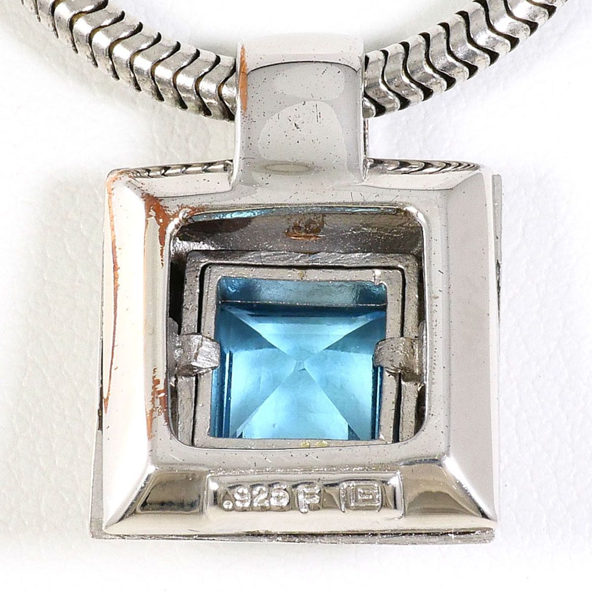 Other Other Silver 925 Blue Topaz Zirconia Necklace Precious Metal Necklace DUTY FREE for USA Size ONE SIZE - 3 Thumbnail