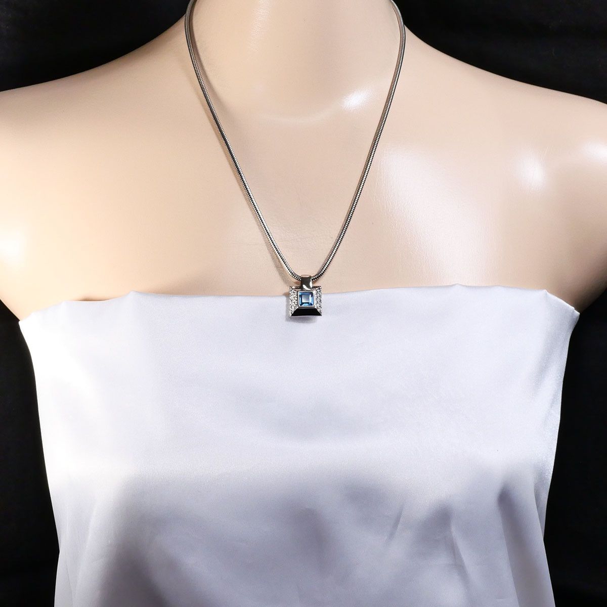 Other Other Silver 925 Blue Topaz Zirconia Necklace Precious Metal Necklace DUTY FREE for USA Size ONE SIZE - 5 Thumbnail