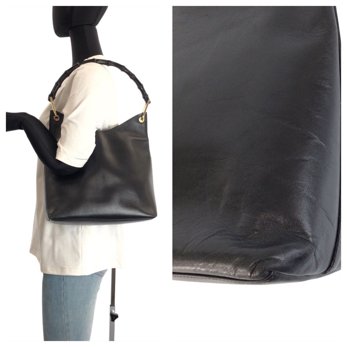 Gucci Gucci GUCCI Bamboo Leather 2way Shoulder Bag Handbag Leather Shoulder Bag 001 2058 1880 0 DUTY FREE for USA Size ONE SIZE - 7 Thumbnail