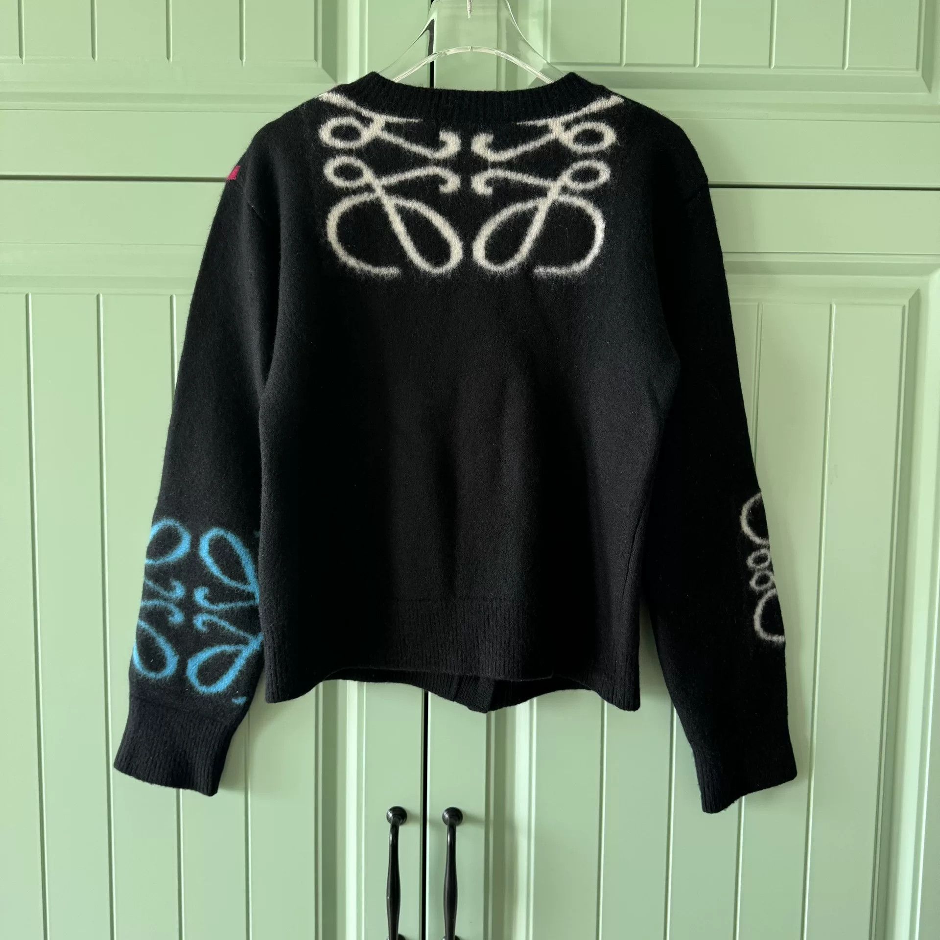 Loewe LOEWE Black Wool Cardigan with Logo Size S / US 4 / IT 40 - 2 Thumbnail