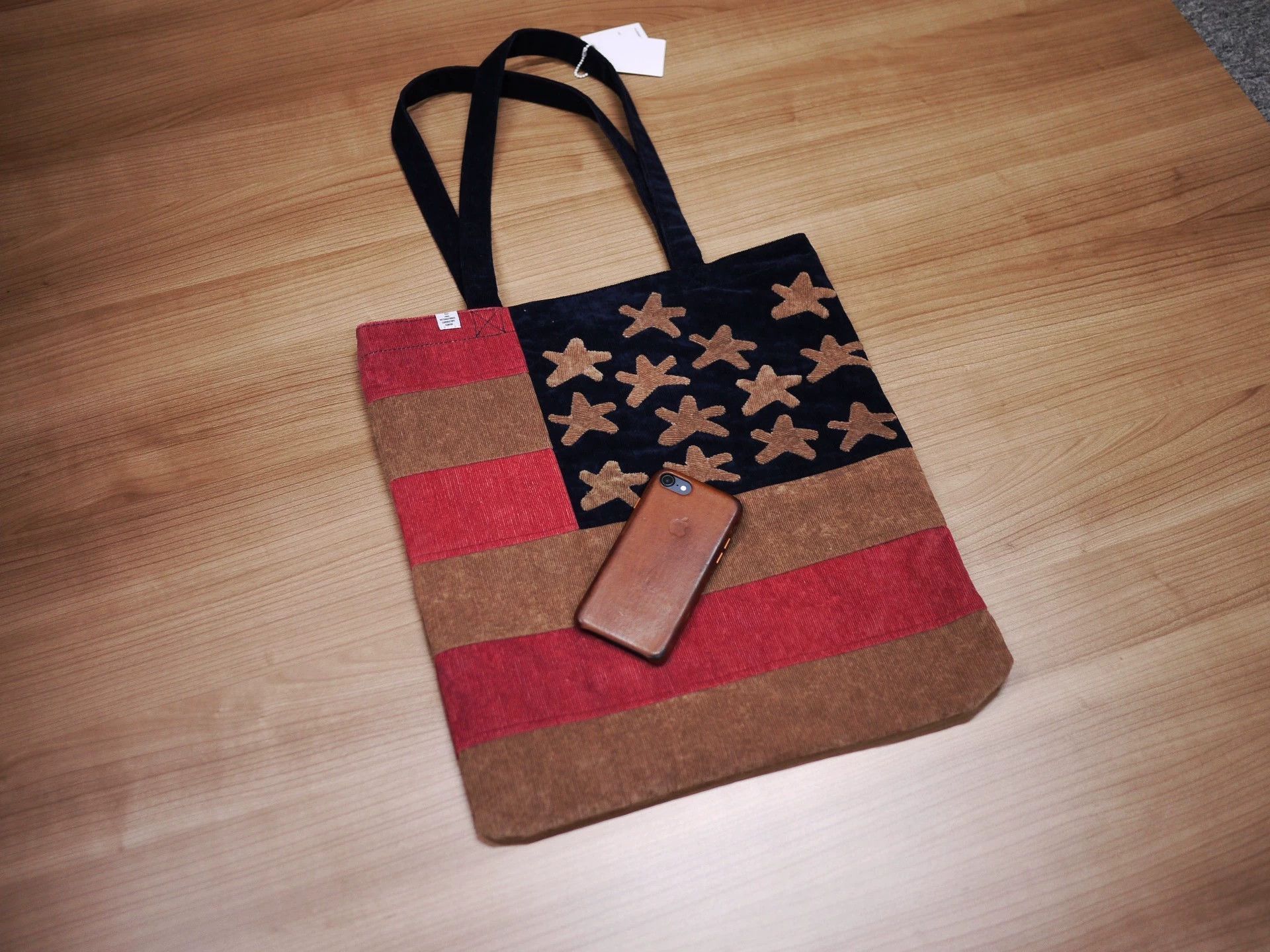 Visvim Brown Flag Print Tote Bag Size ONE SIZE - 8 Thumbnail