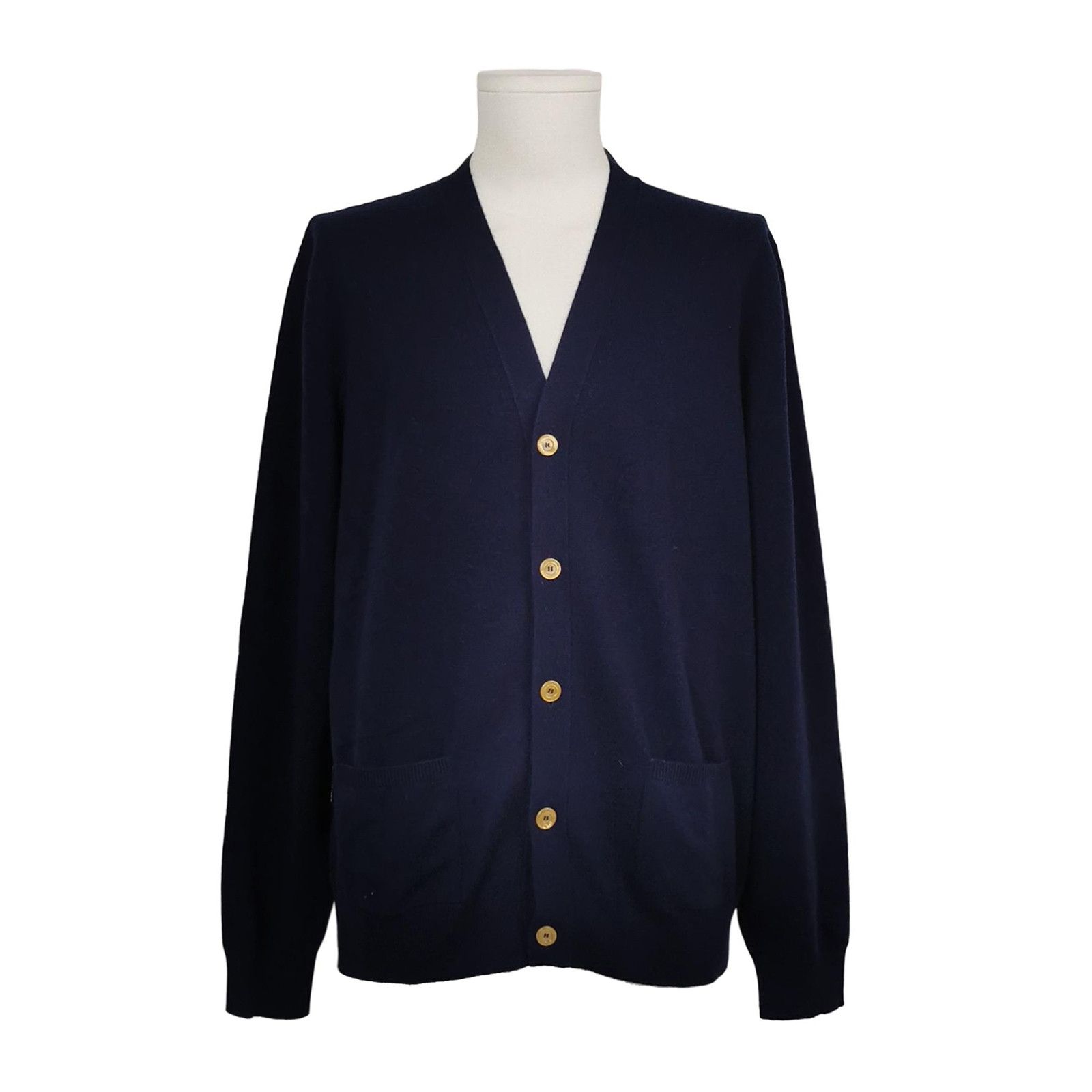 Gucci Gucci Navy Wool-Blend V-Neck Cardigan Size US XXL / EU 58 / 5 - 16 Thumbnail