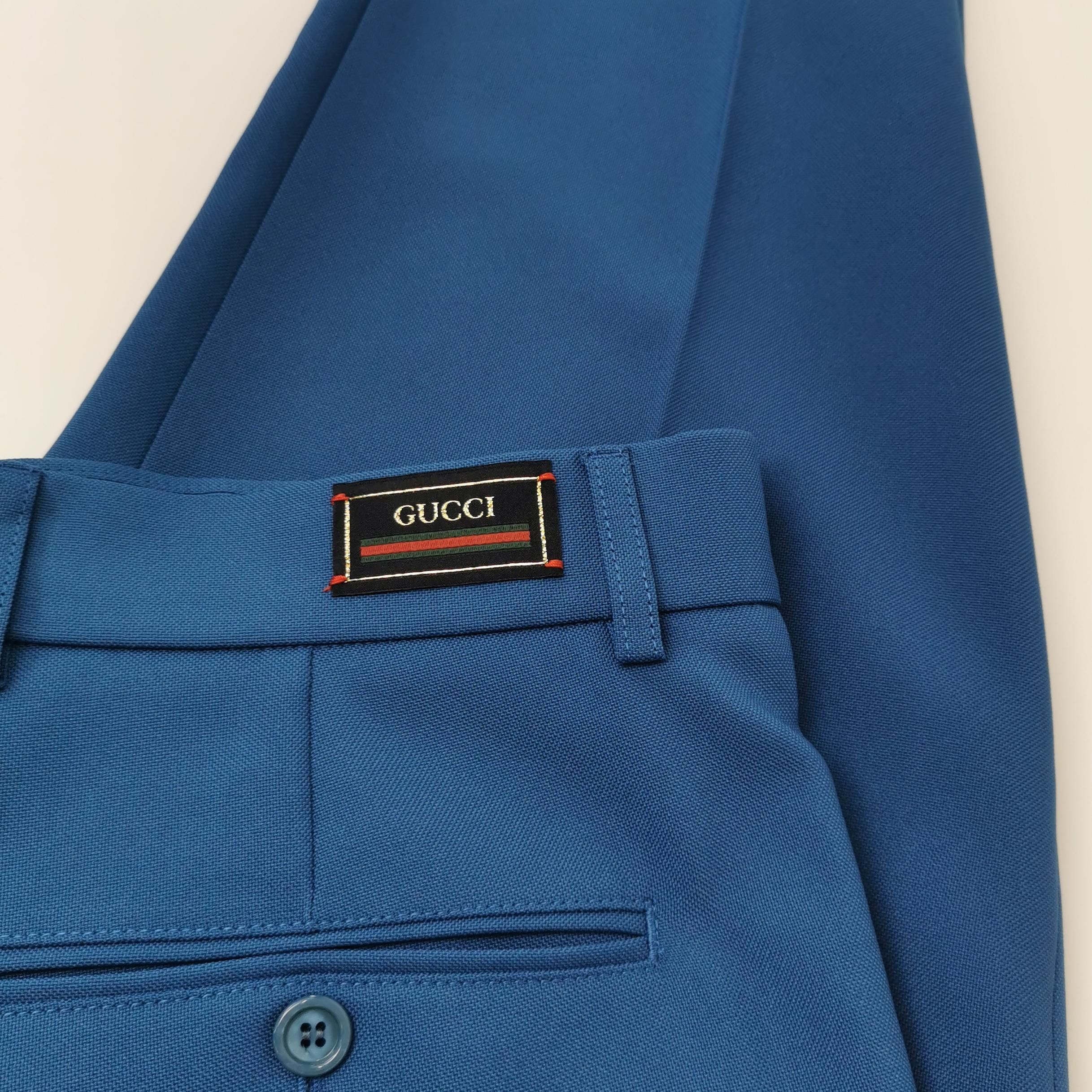Gucci Gucci Blue Straight-Leg Tailored Pants M Size US 30 / EU 46 - 6 Thumbnail