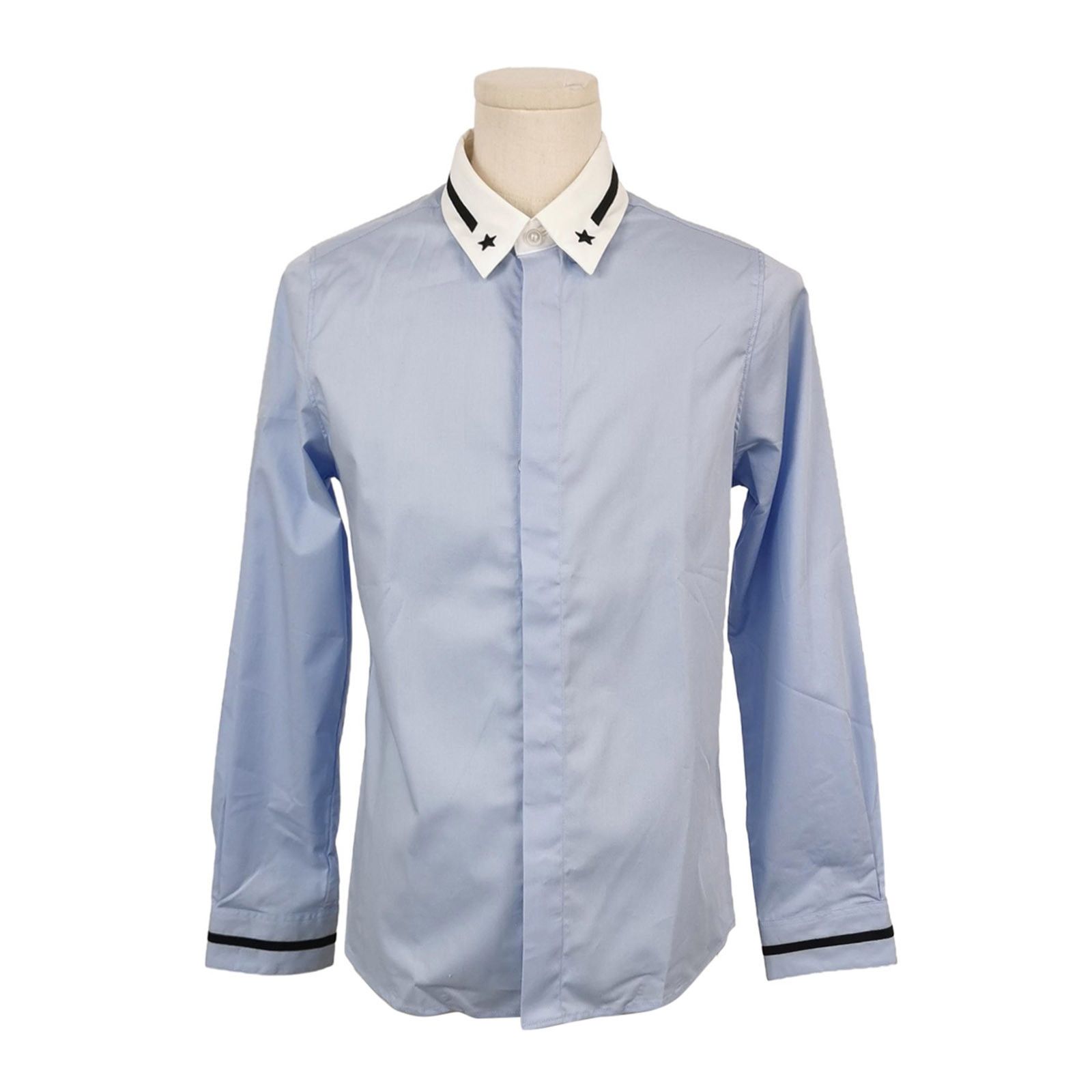 Givenchy Givenchy Blue Collared Long-Sleeve Shirt L Size US L / EU 52-54 / 3 - 2 Thumbnail
