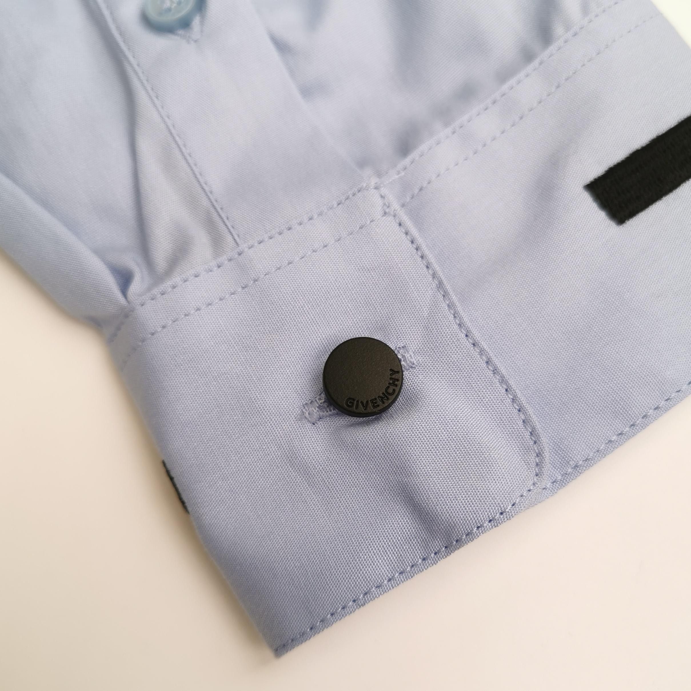 Givenchy Givenchy Blue Collared Long-Sleeve Shirt L Size US L / EU 52-54 / 3 - 6 Thumbnail