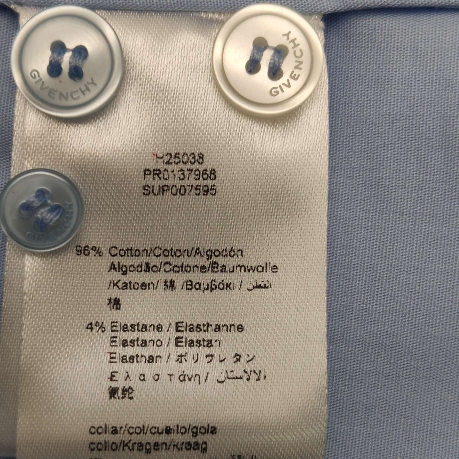 Givenchy Givenchy Blue Collared Long-Sleeve Shirt L Size US L / EU 52-54 / 3 - 15 Thumbnail