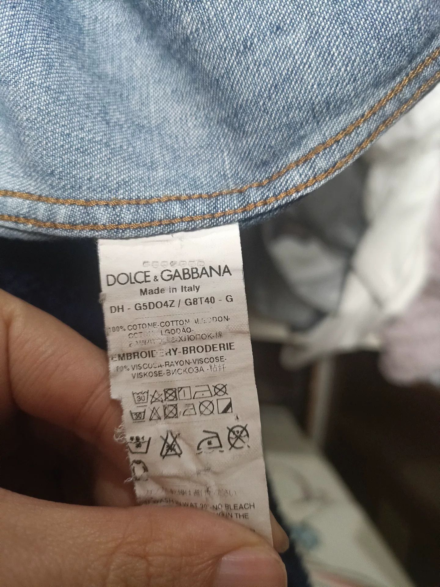 Dolce & Gabbana Dolce & Gabbana Angel Embroidery Denim Shirt Size US M / EU 48-50 / 2 - 7 Thumbnail