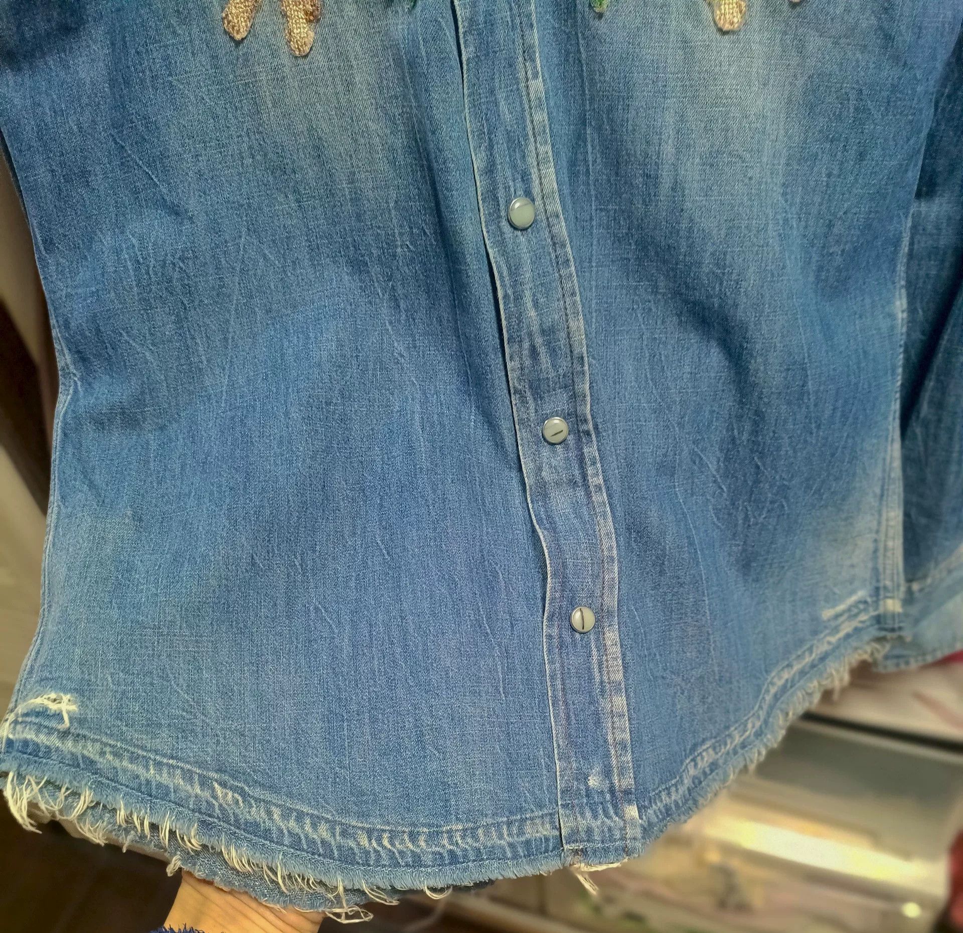 Dolce & Gabbana Dolce & Gabbana Angel Embroidery Denim Shirt Size US M / EU 48-50 / 2 - 5 Thumbnail