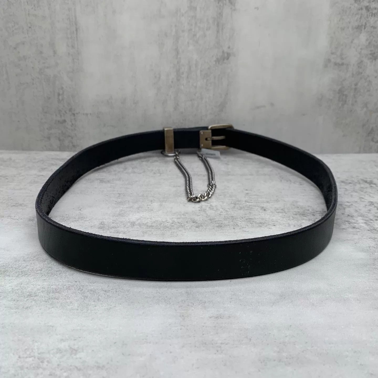 Enfants Riches Deprimes Black Leather Belt with Decorative Buckle and Chain Size ONE SIZE - 3 Thumbnail