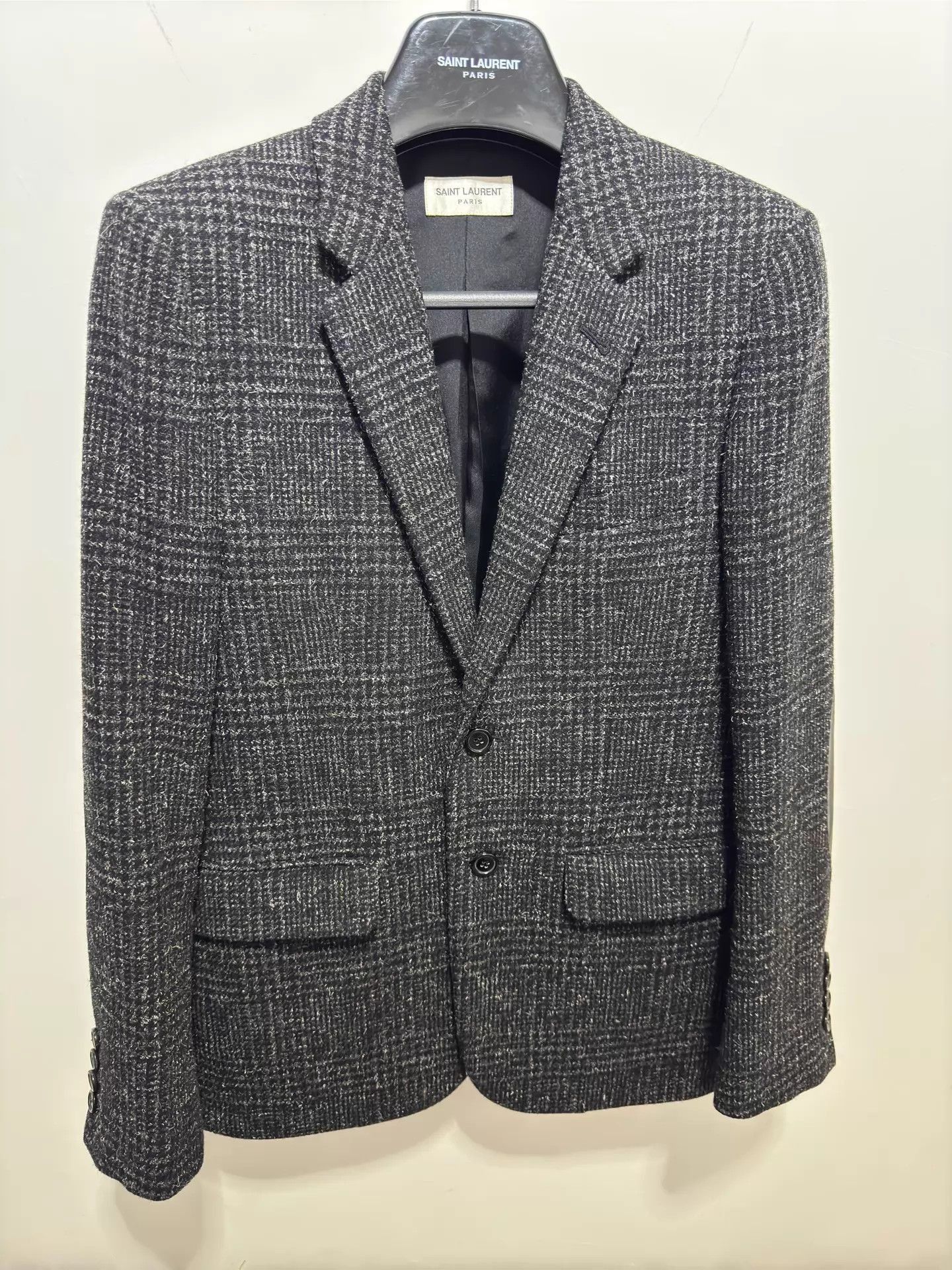 Saint Laurent Paris Gray Checkered Single-Breasted Blazer Size US M / EU 48-50 / 2 - 3 Thumbnail