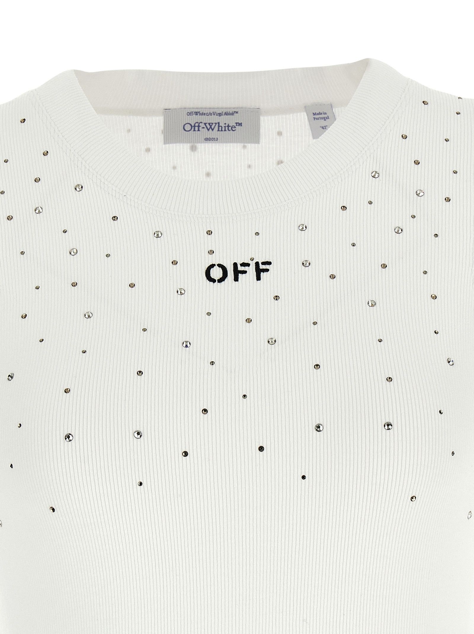 Off-White Top Swarowski Size XS / US 0-2 / IT 36-38 - 4 Thumbnail