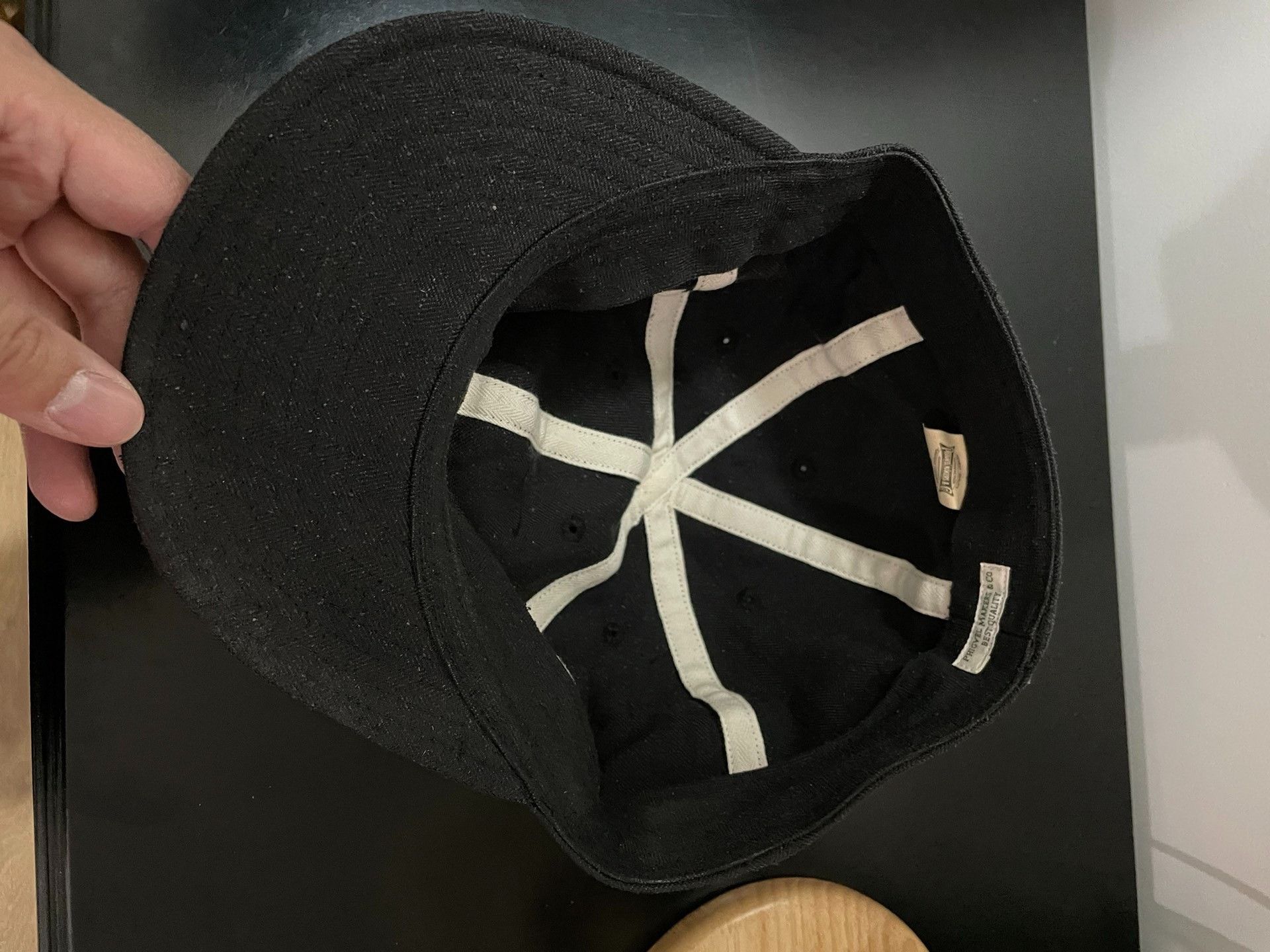 PHIGVEL MAKERS & Co. Phigvel Makers Black Linen Mechanic Cap Size ONE SIZE - 3 Thumbnail
