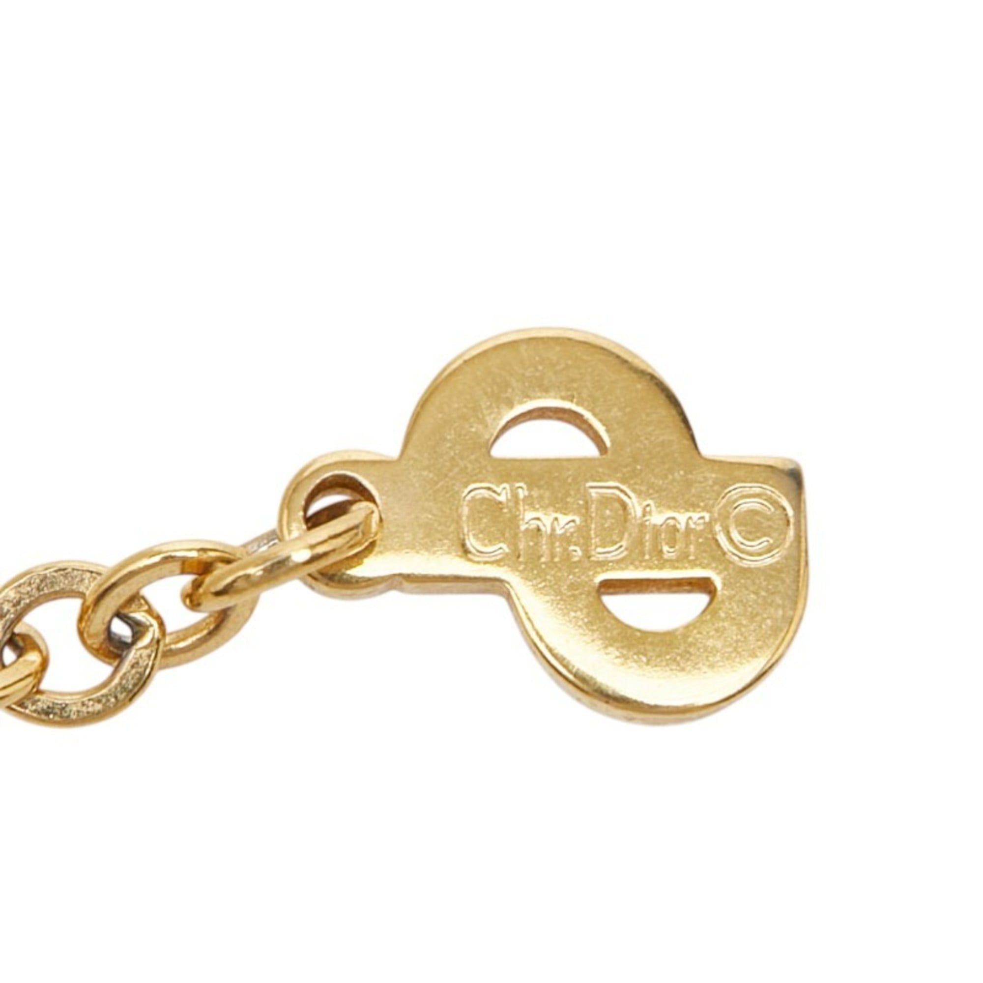 Dior Christian Dior Dior Heart Motif Necklace, Gold Plated Rhinestone, Women's Size ONE SIZE - 6 Thumbnail