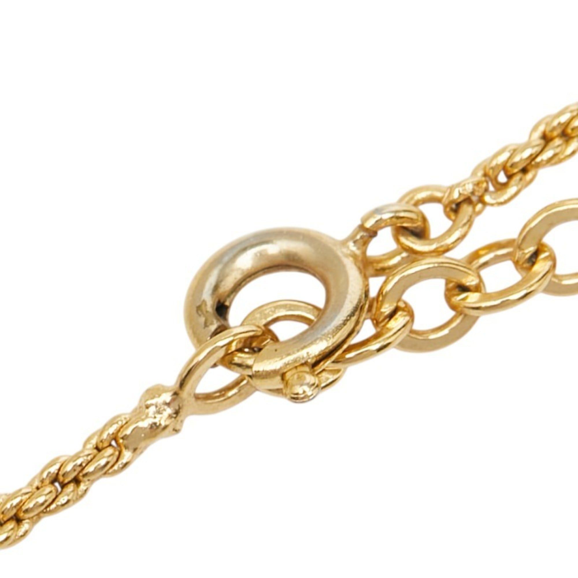Dior Christian Dior Dior Heart Motif Necklace, Gold Plated Rhinestone, Women's Size ONE SIZE - 5 Thumbnail