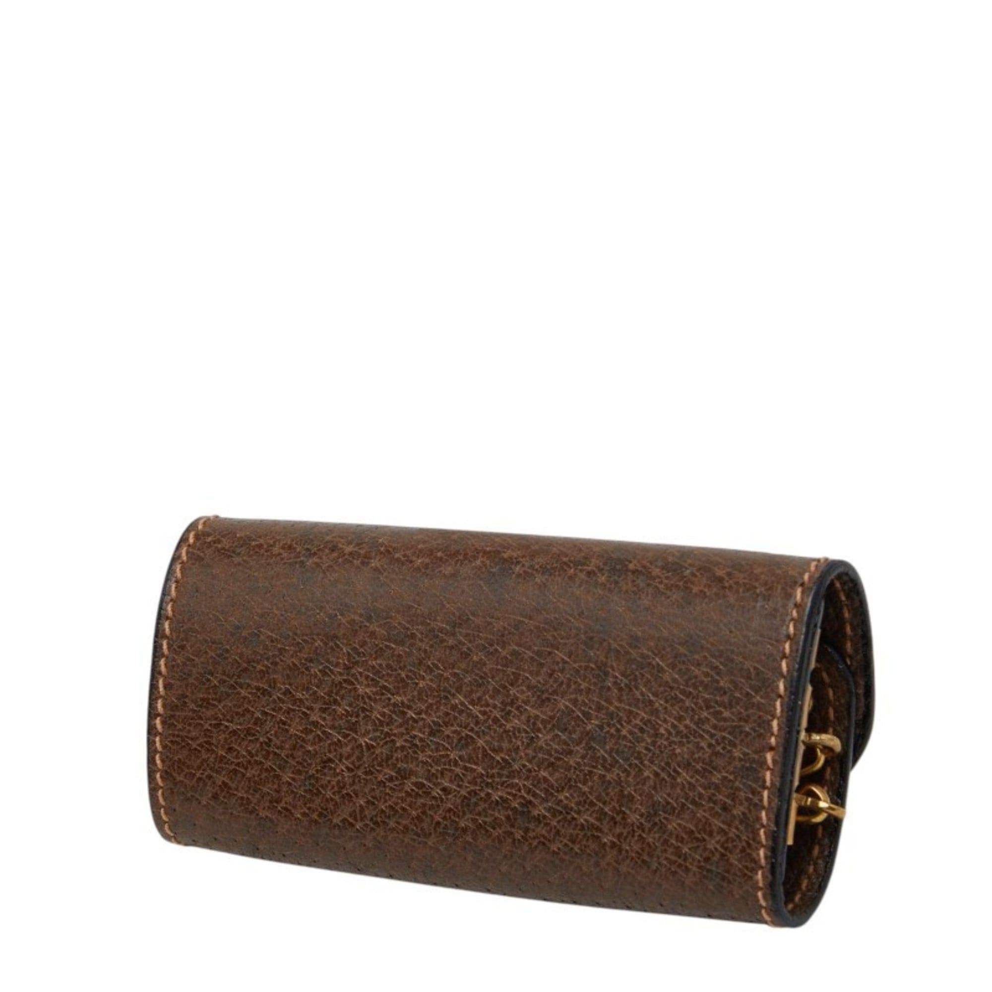 Gucci Gucci Old Key Case, Triple Holder, Brown Leather, Women's GUCCI Size ONE SIZE - 2 Thumbnail