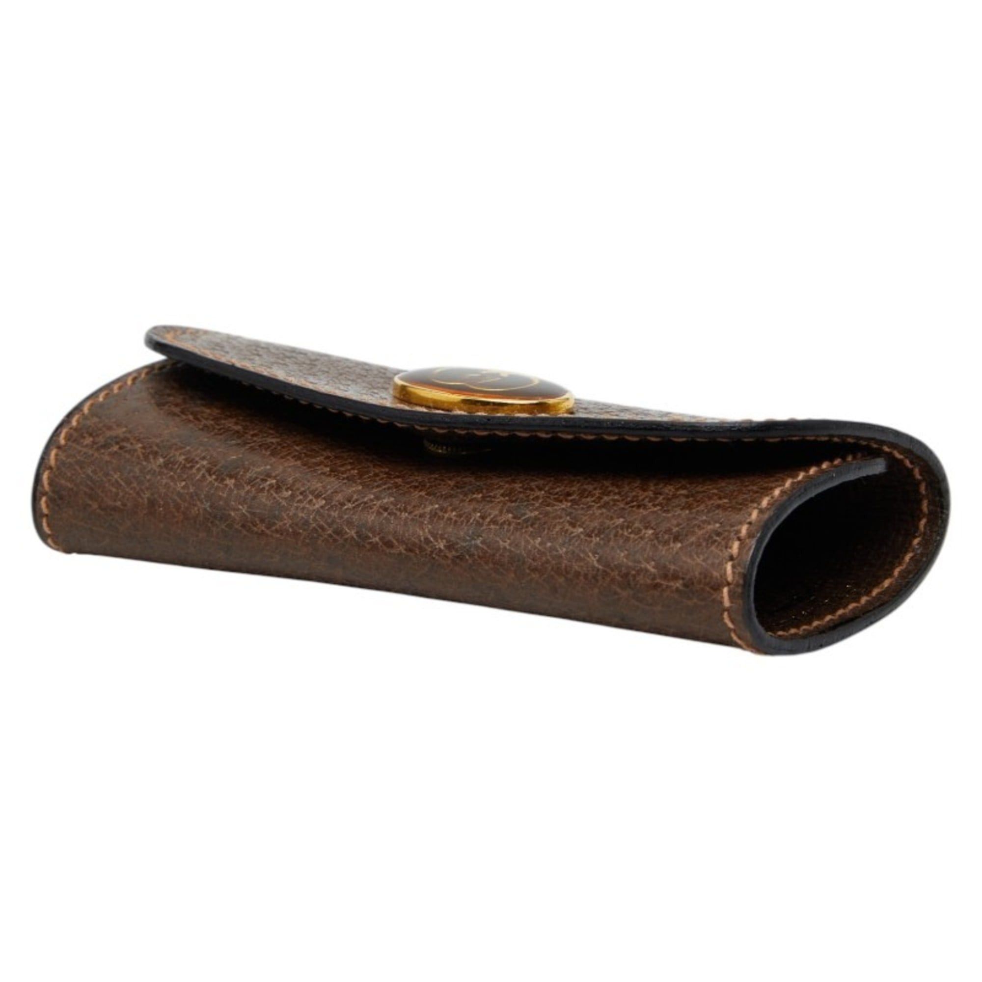 Gucci Gucci Old Key Case, Triple Holder, Brown Leather, Women's GUCCI Size ONE SIZE - 4 Thumbnail