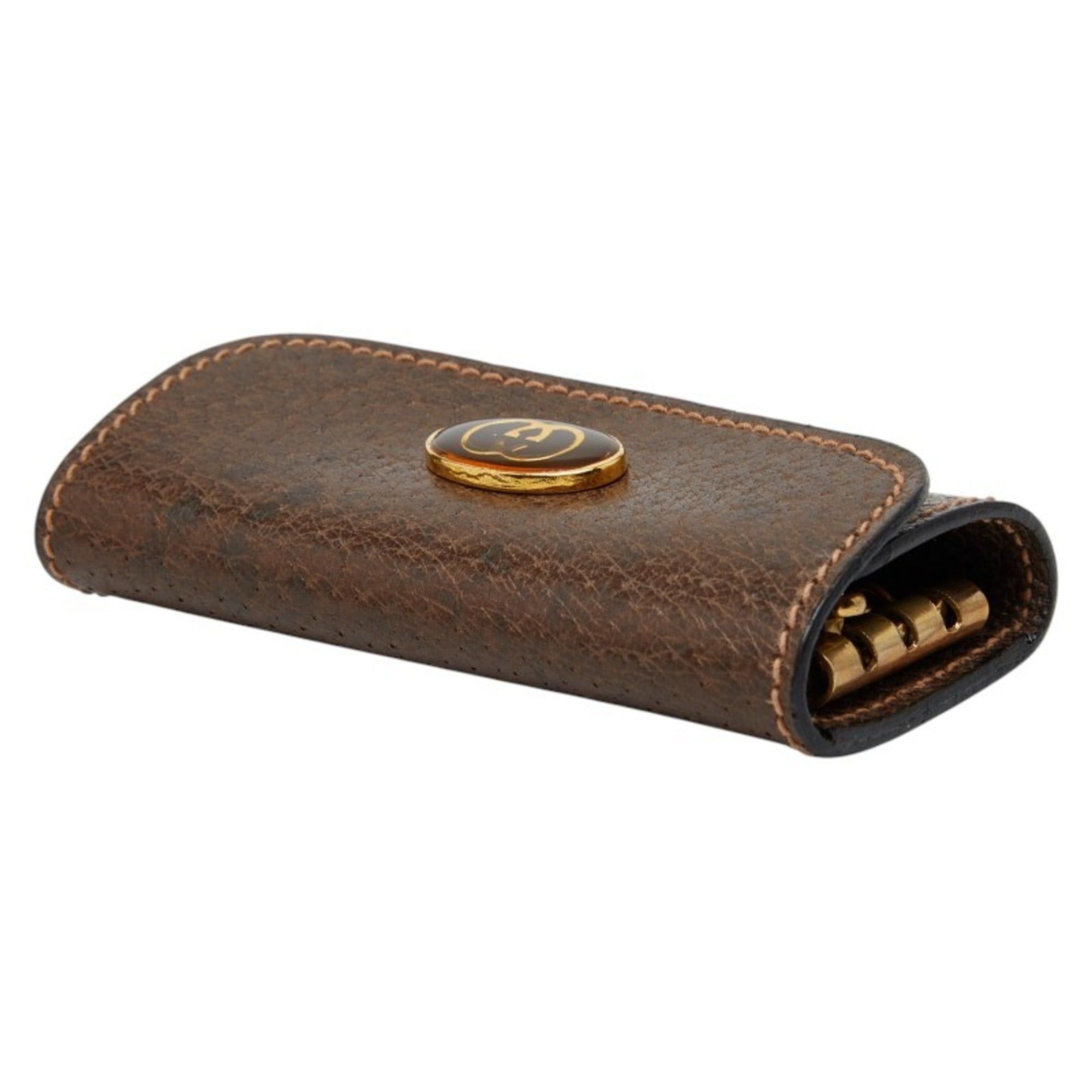 Gucci Gucci Old Key Case, Triple Holder, Brown Leather, Women's GUCCI Size ONE SIZE - 5 Thumbnail
