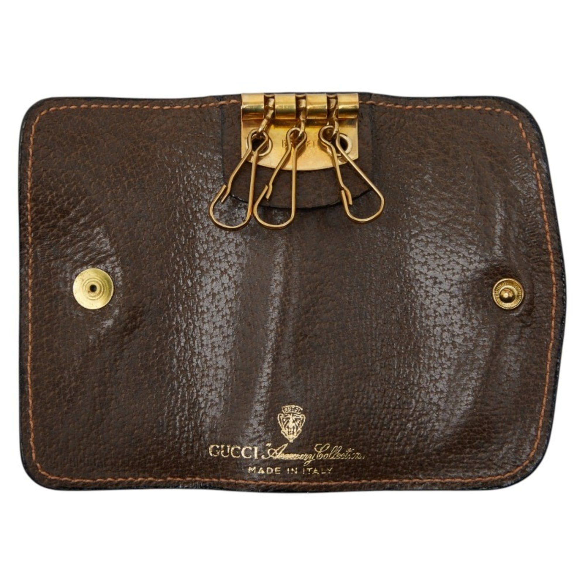 Gucci Gucci Old Key Case, Triple Holder, Brown Leather, Women's GUCCI Size ONE SIZE - 7 Thumbnail
