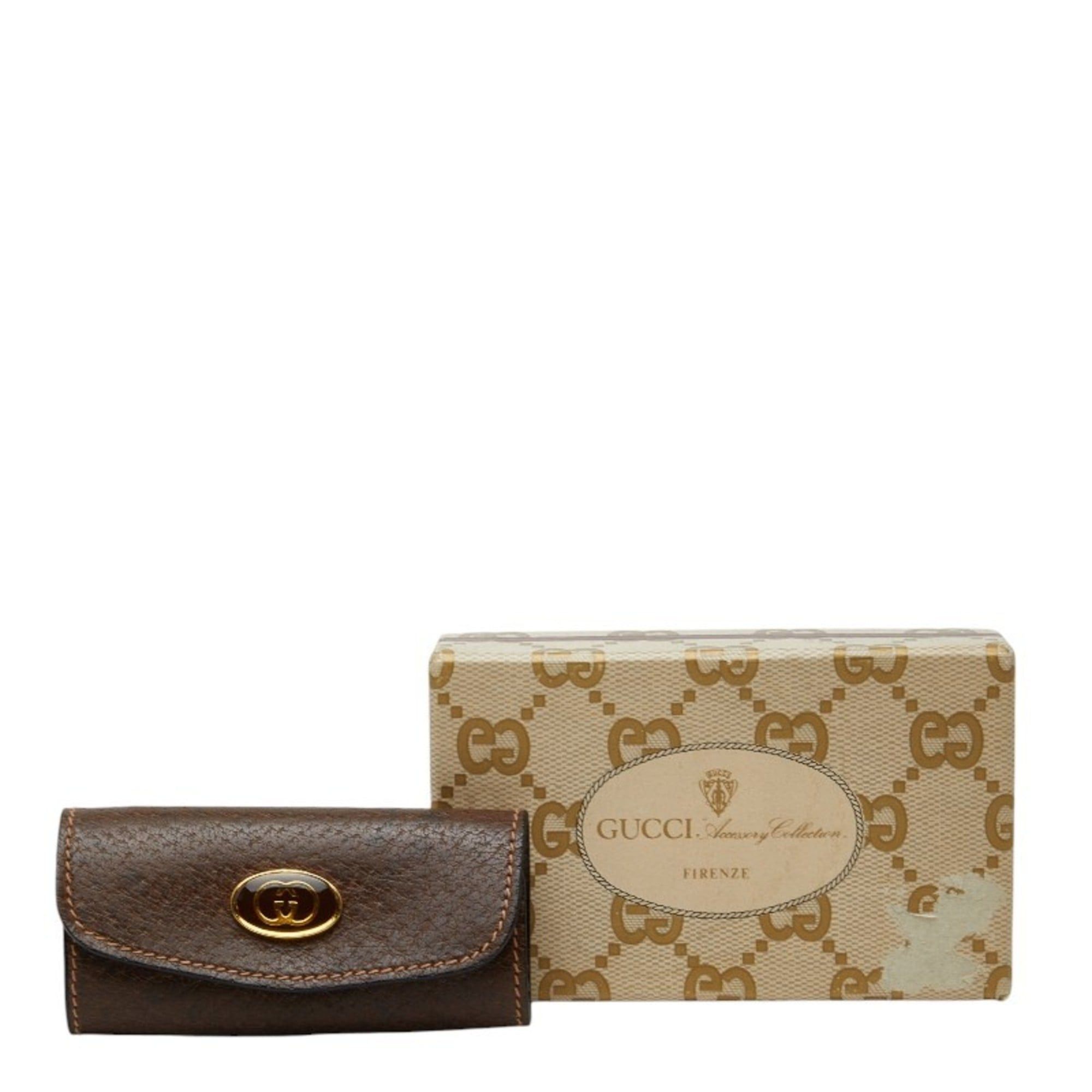 Gucci Gucci Old Key Case, Triple Holder, Brown Leather, Women's GUCCI Size ONE SIZE - 9 Thumbnail