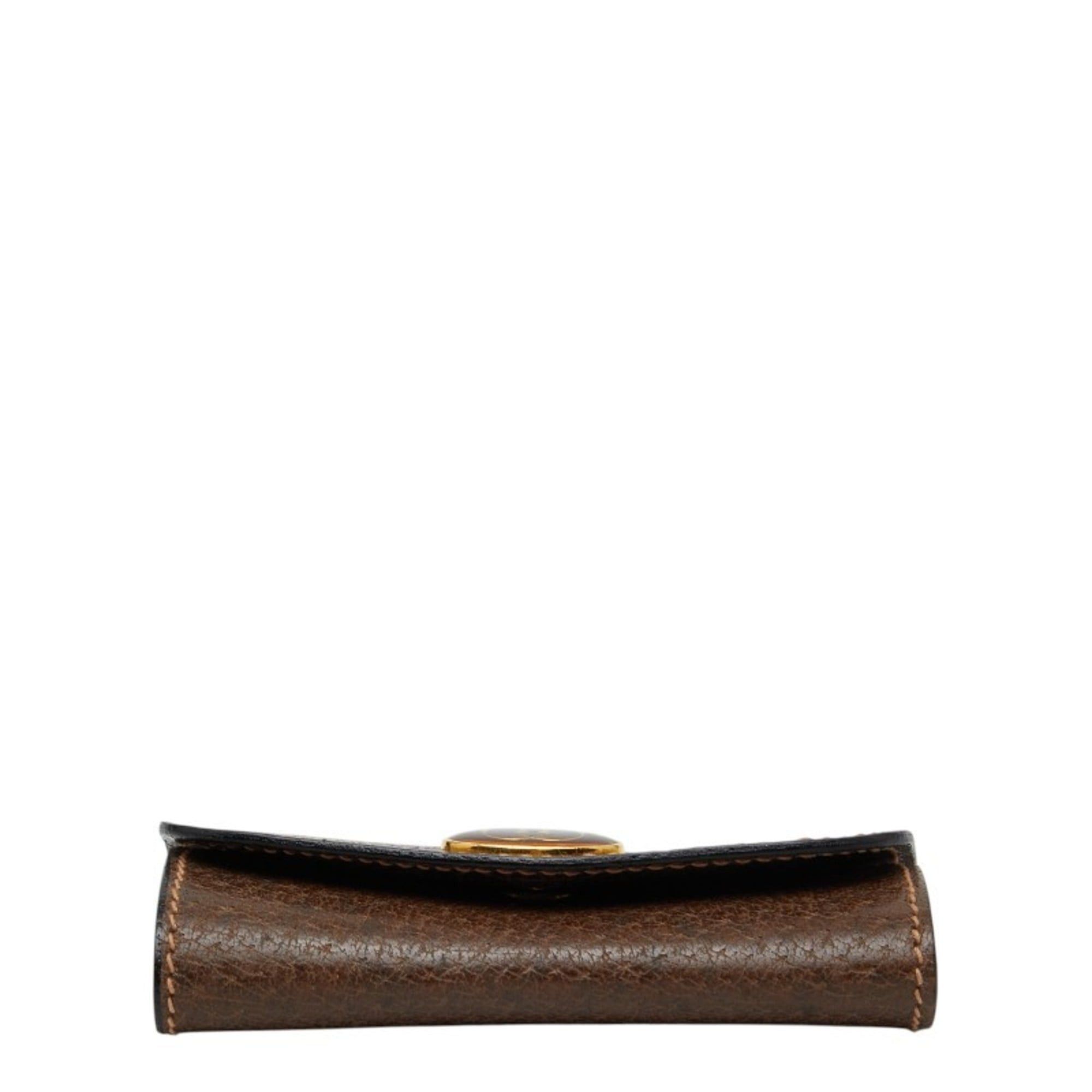 Gucci Gucci Old Key Case, Triple Holder, Brown Leather, Women's GUCCI Size ONE SIZE - 3 Thumbnail
