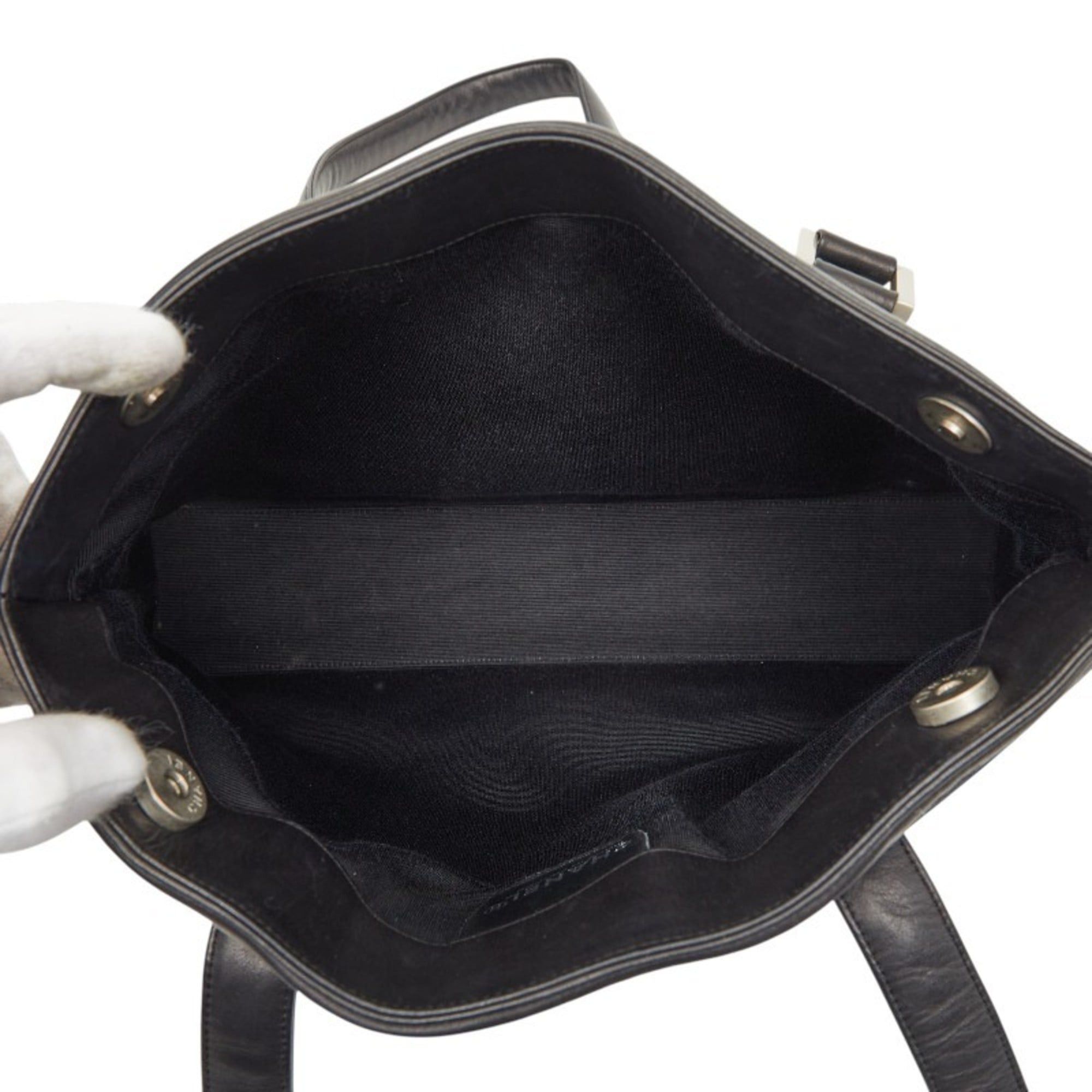 Chanel Chanel Tote Bag Shoulder Black Lambskin Women's CHANEL Size ONE SIZE - 8 Thumbnail