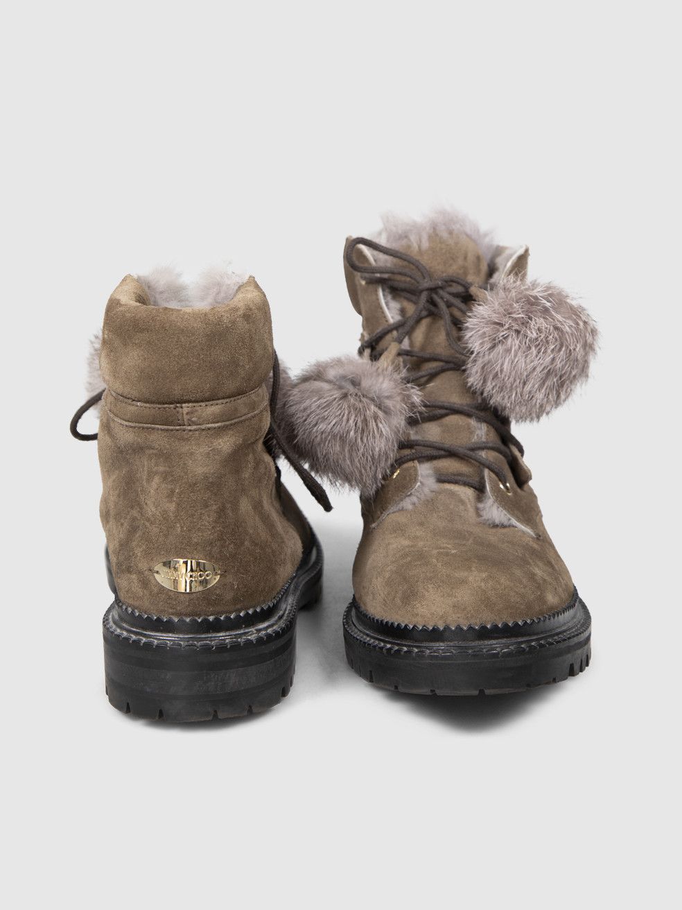 Jimmy Choo Brown Suede Combat Ankle Boots Size US 8.5 / IT 38.5 - 3 Thumbnail
