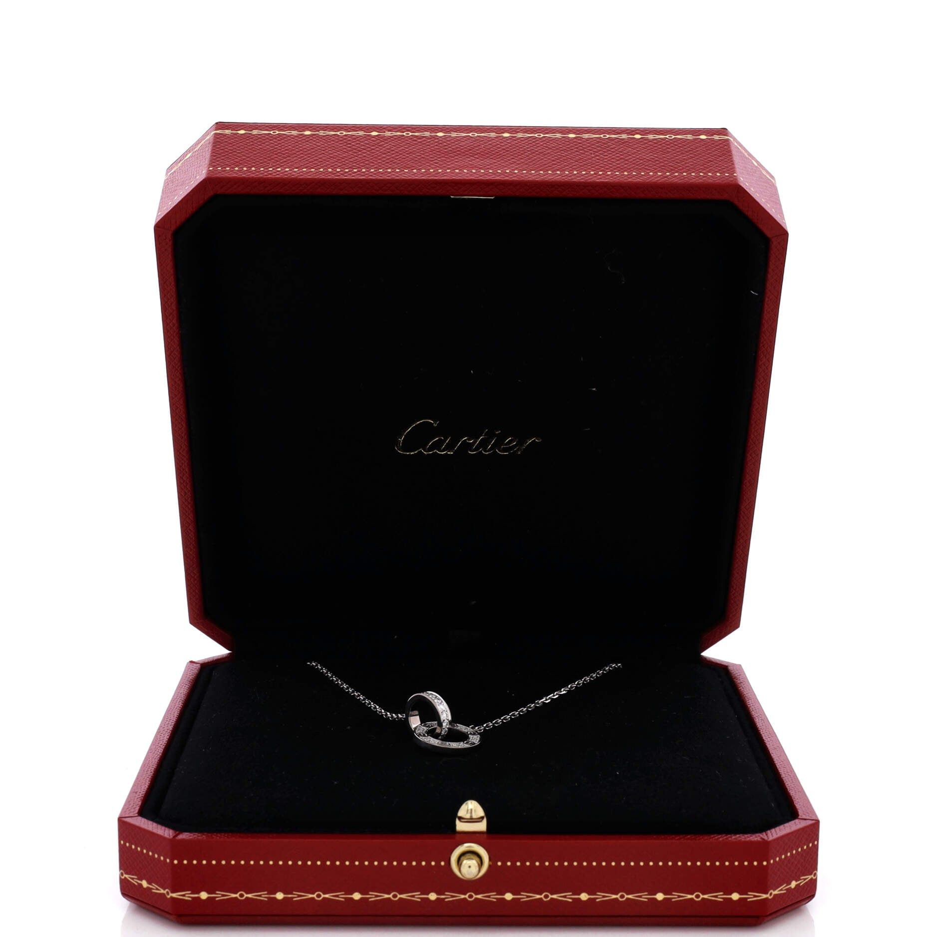 Cartier Love Interlocking Pave Necklace Size ONE SIZE - 2 Thumbnail