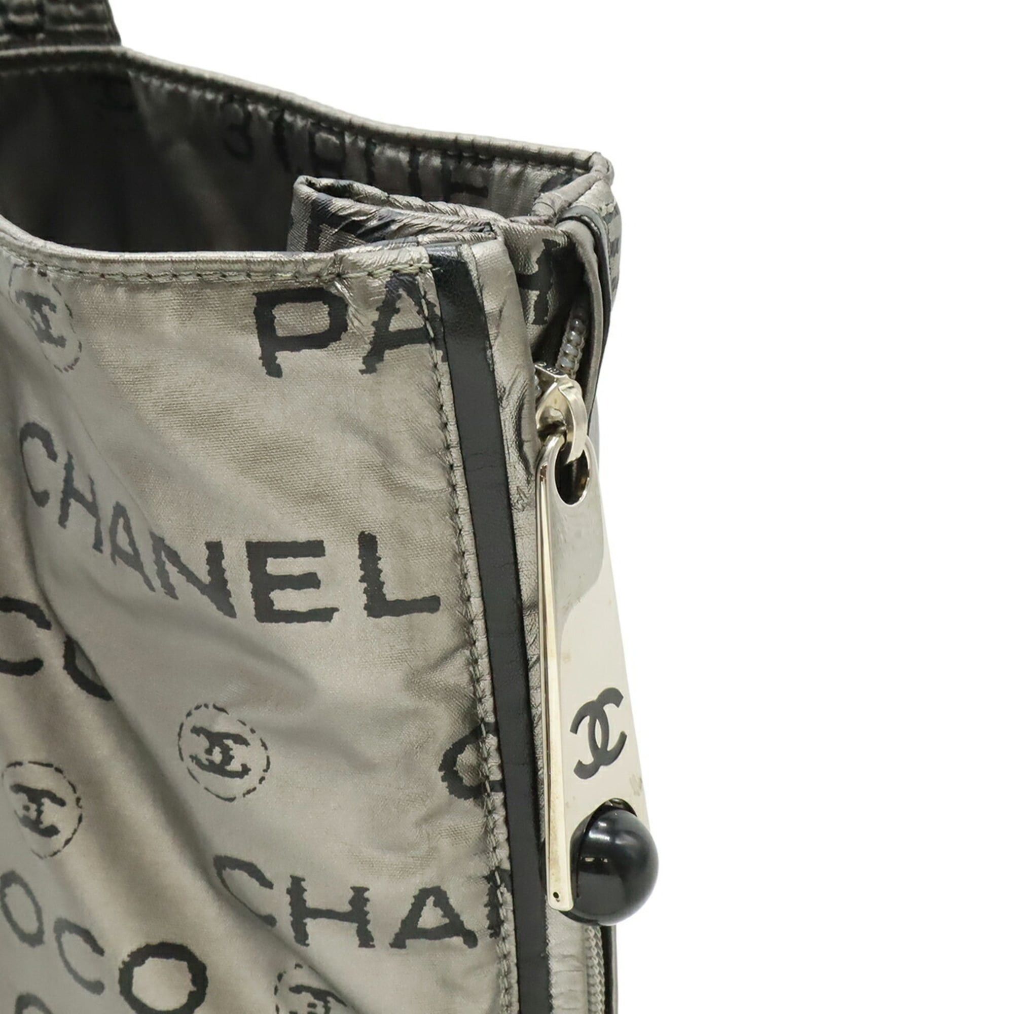 CHANEL Unlimited Tote Bag, Large Shoulder Nylon, Silver, A46113