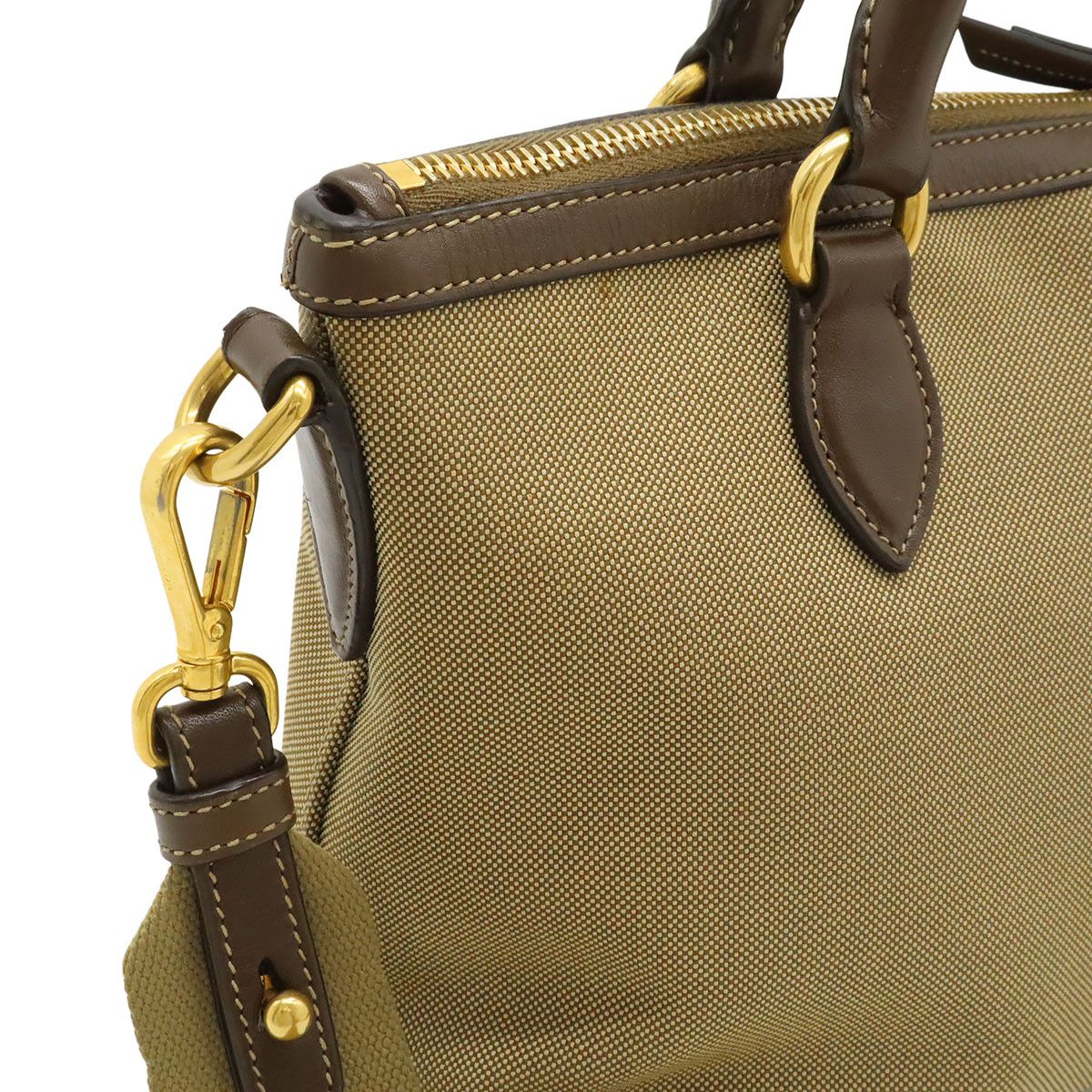 Prada Prada Prada Logo Jacquard Canvas Leather 2way Bag Textile Shoulder Bag 1BA111 DUTY FREE for USA Size ONE SIZE - 5 Thumbnail