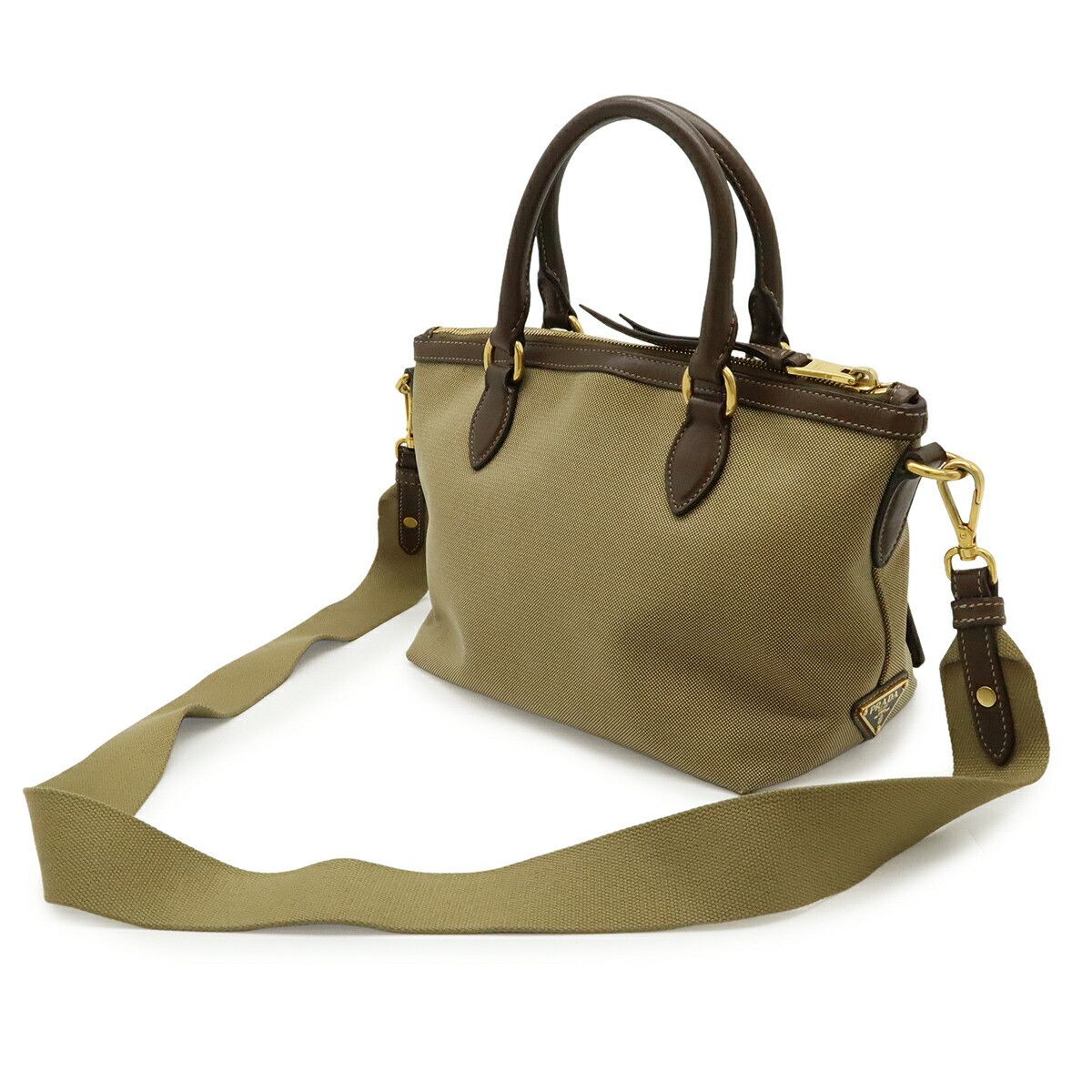Prada Prada Prada Logo Jacquard Canvas Leather 2way Bag Textile Shoulder Bag 1BA111 DUTY FREE for USA Size ONE SIZE - 2 Thumbnail