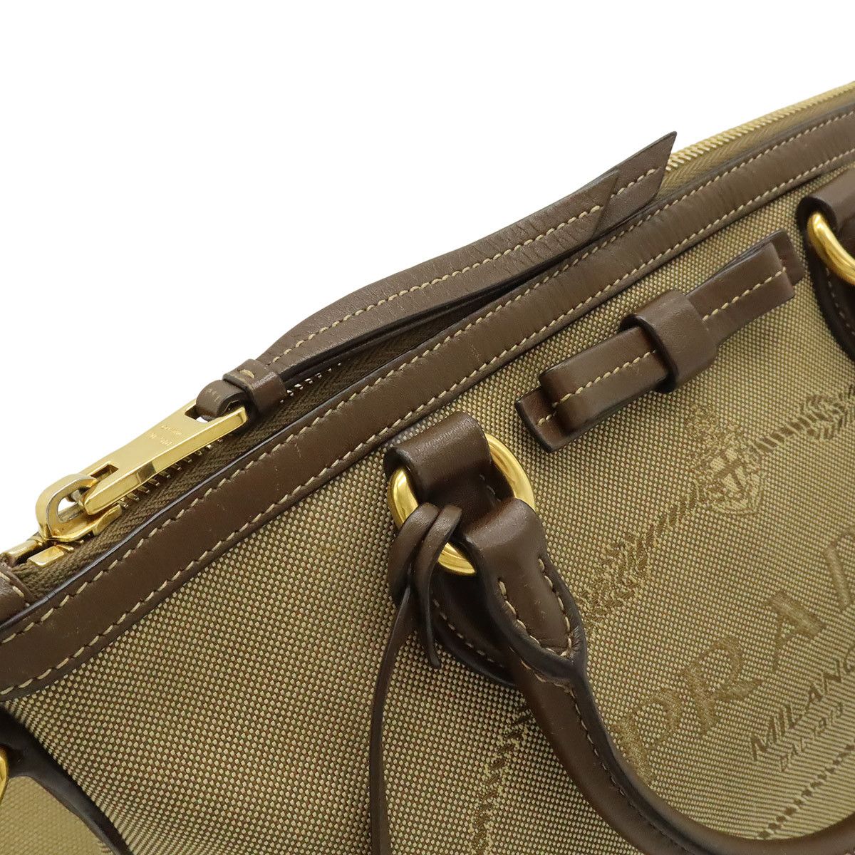 Prada Prada Prada Logo Jacquard Canvas Leather 2way Bag Textile Shoulder Bag 1BA111 DUTY FREE for USA Size ONE SIZE - 7 Thumbnail