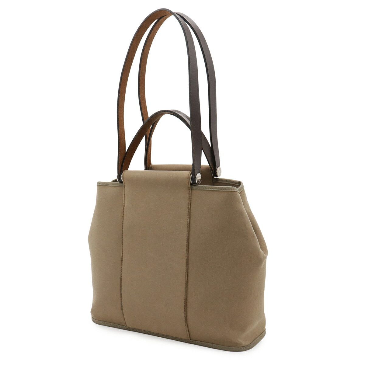 Hermes Hermes Hermès CabasPM Toile Officier Leather 2way Bag Textile Tote Bag Stamp O (2011) DUTY FREE for USA Size ONE SIZE - 2 Thumbnail