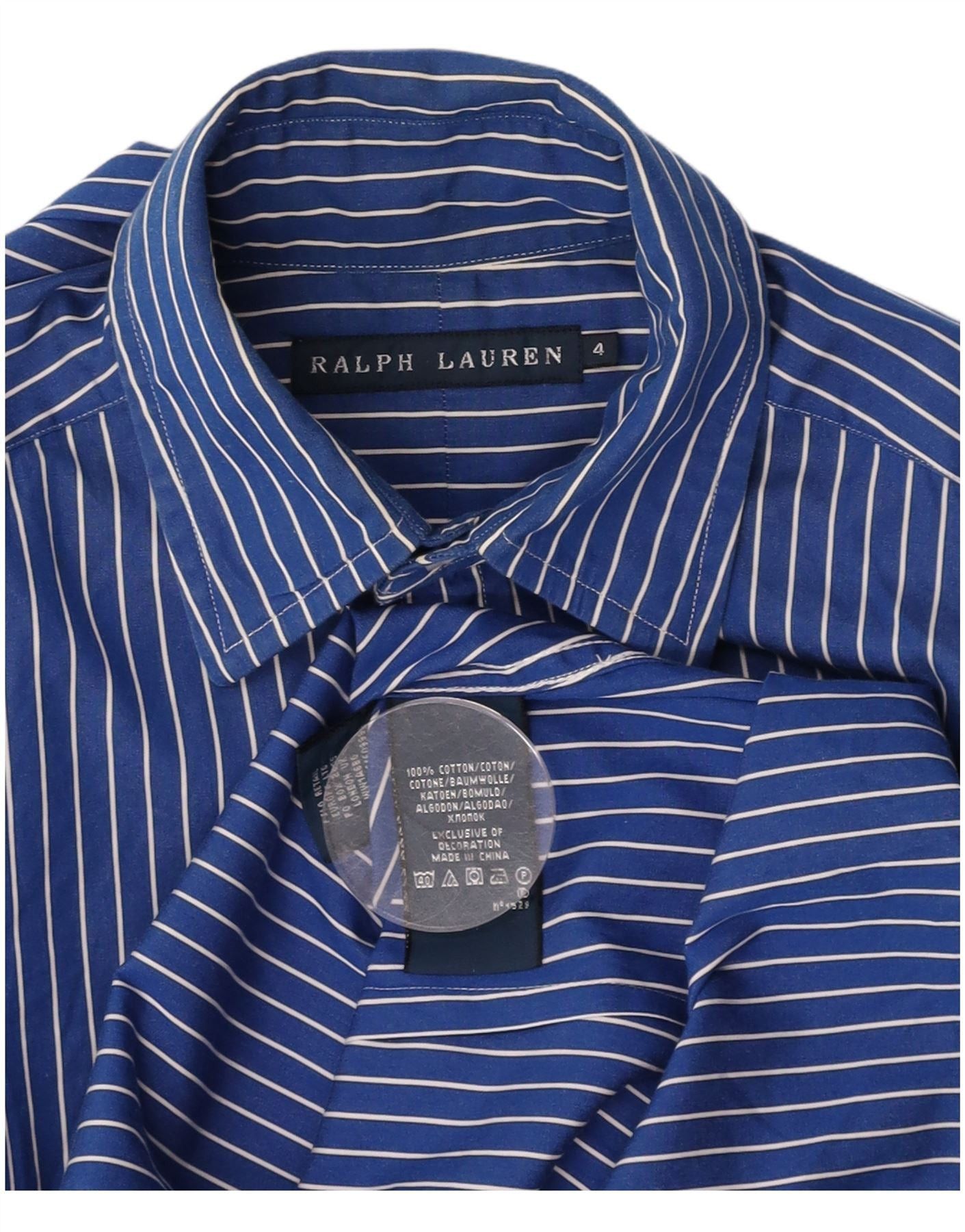 Ralph Lauren Womens Graphic Shirt US 4 Small Blue Striped Cotton Size XS / US 0-2 / IT 36-38 - 3 Thumbnail