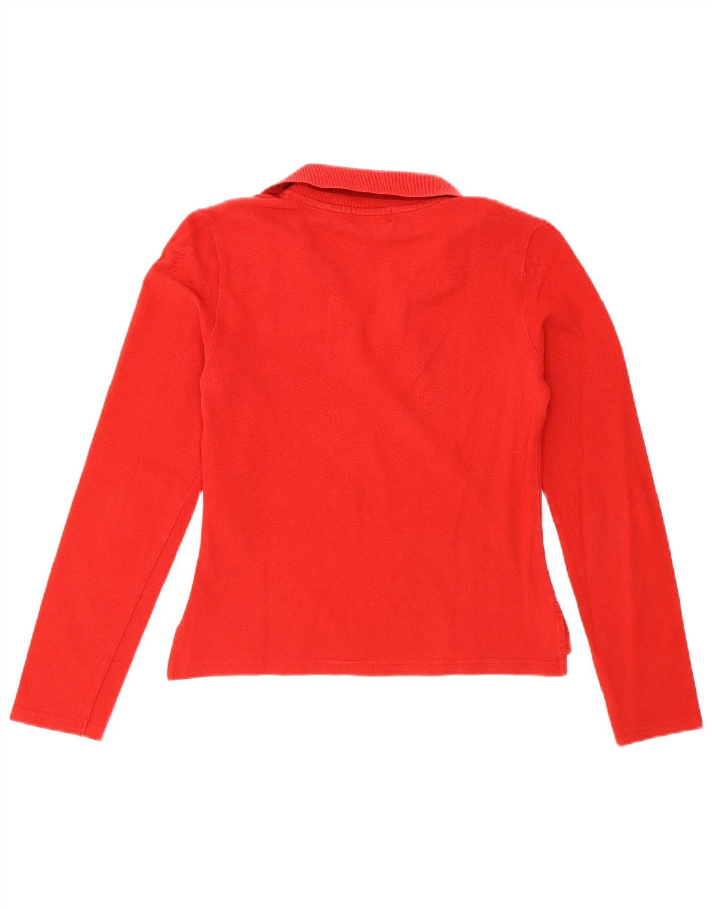 Ralph Lauren Womens Long Sleeve Polo Shirt UK 10 Small Red Cotton Size XS / US 0-2 / IT 36-38 - 2 Thumbnail