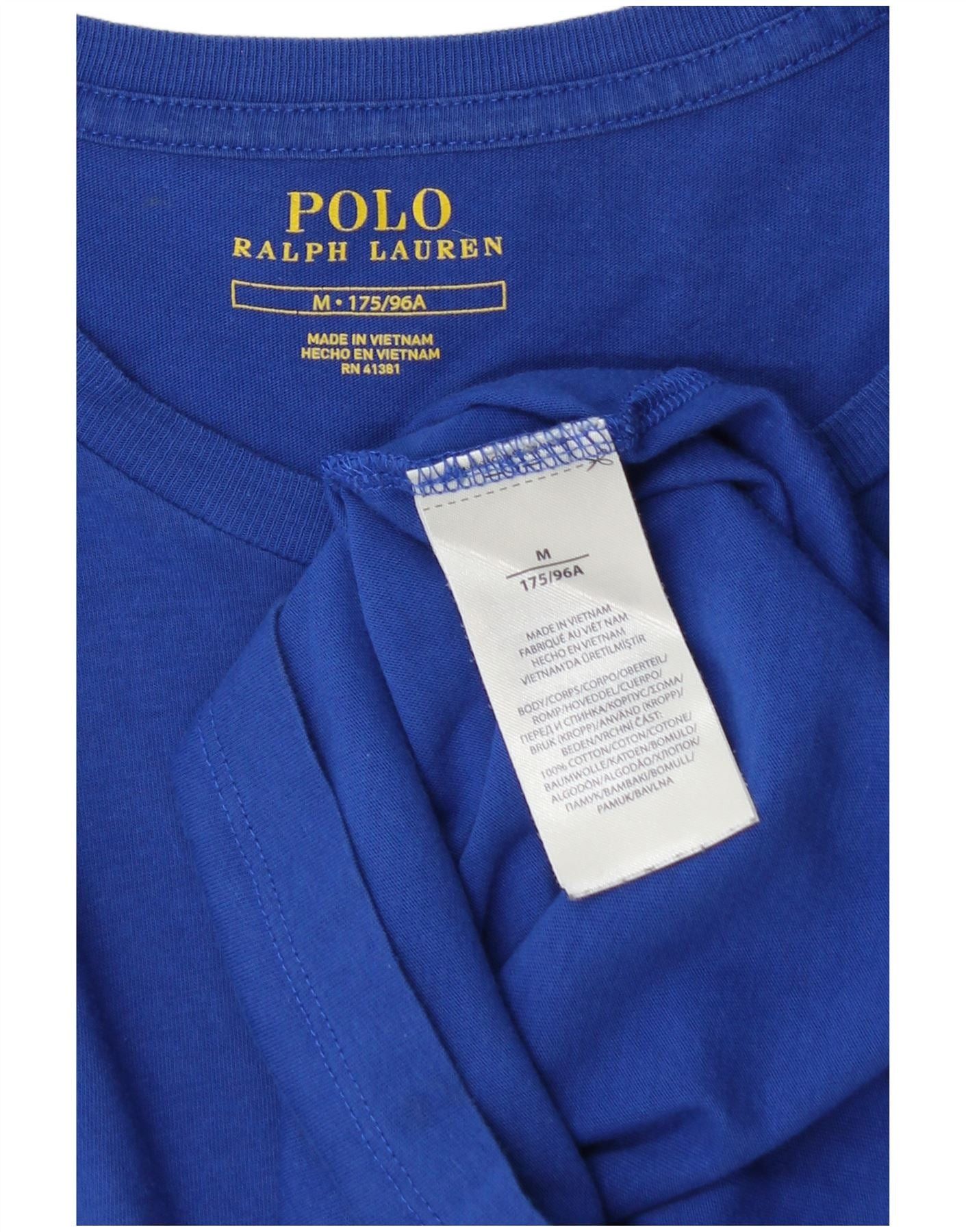 Polo Ralph Lauren Mens T-Shirt Top Medium Blue Cotton Size US M / EU 48-50 / 2 - 3 Thumbnail