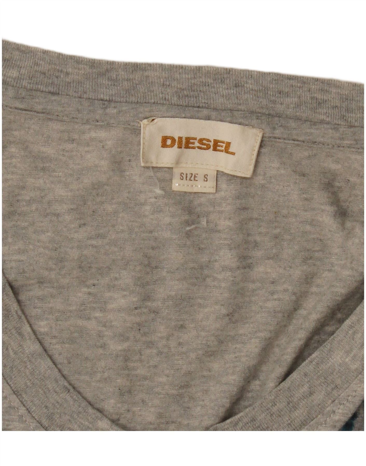 Diesel Womens Overd 3/4 Sleeve T-Shirt Dress UK 10 Small Grey Strip Size M / US 6-8 / IT 42-44 - 3 Thumbnail