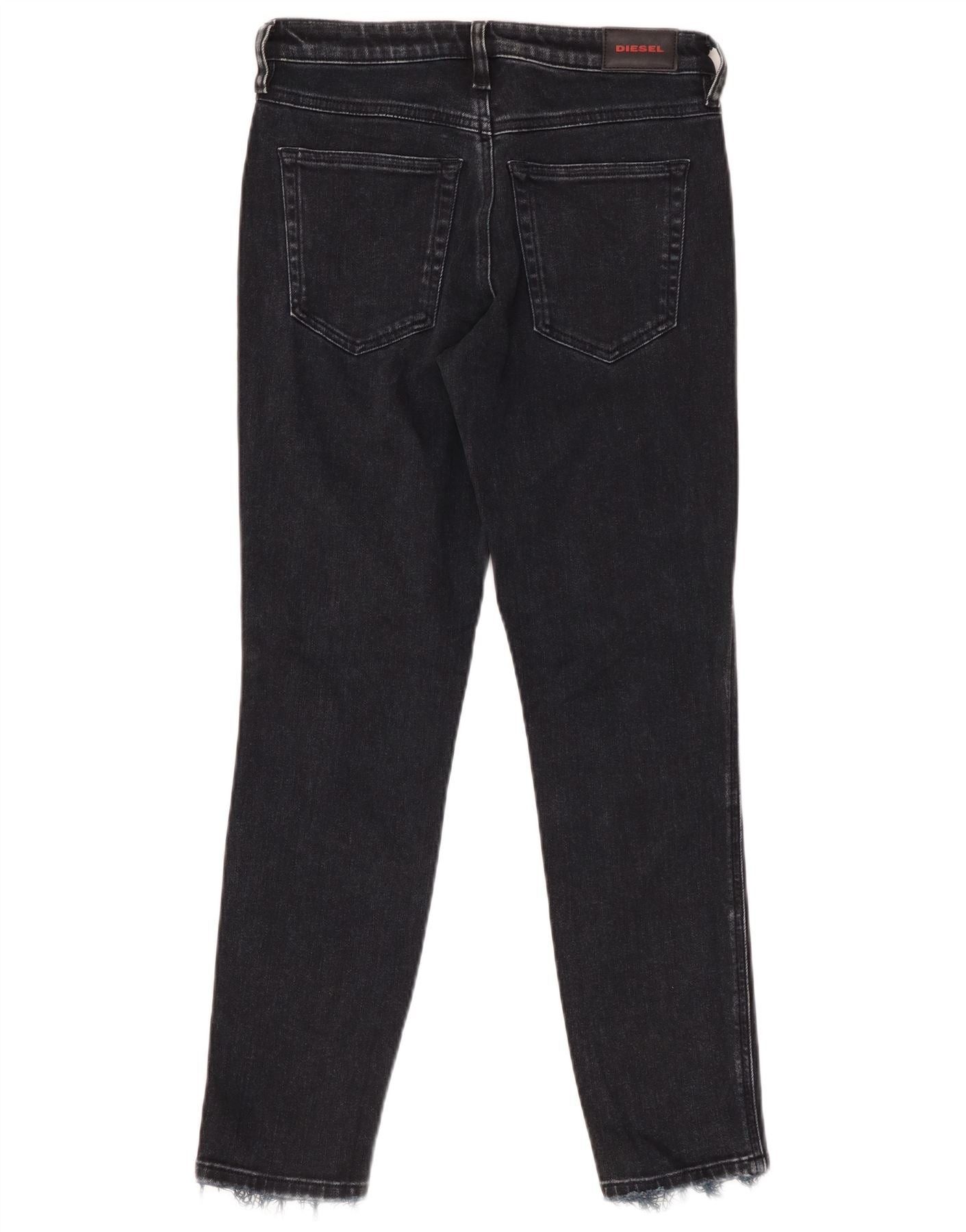 Diesel Womens Babhila Regular Fit Slim Skinny Jeans W27 L27 Black C Size 42" / US 20 - 2 Thumbnail