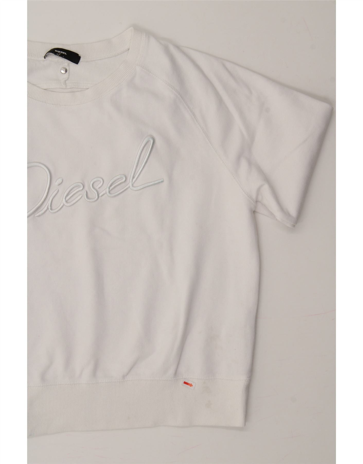 Diesel Womens Graphic Sweatshirt Jumper UK 14 Medium White Cotton Size M / US 6-8 / IT 42-44 - 3 Thumbnail