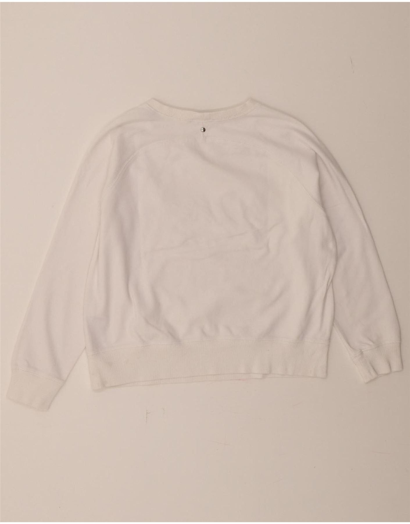 Diesel Womens Graphic Sweatshirt Jumper UK 14 Medium White Cotton Size M / US 6-8 / IT 42-44 - 2 Thumbnail