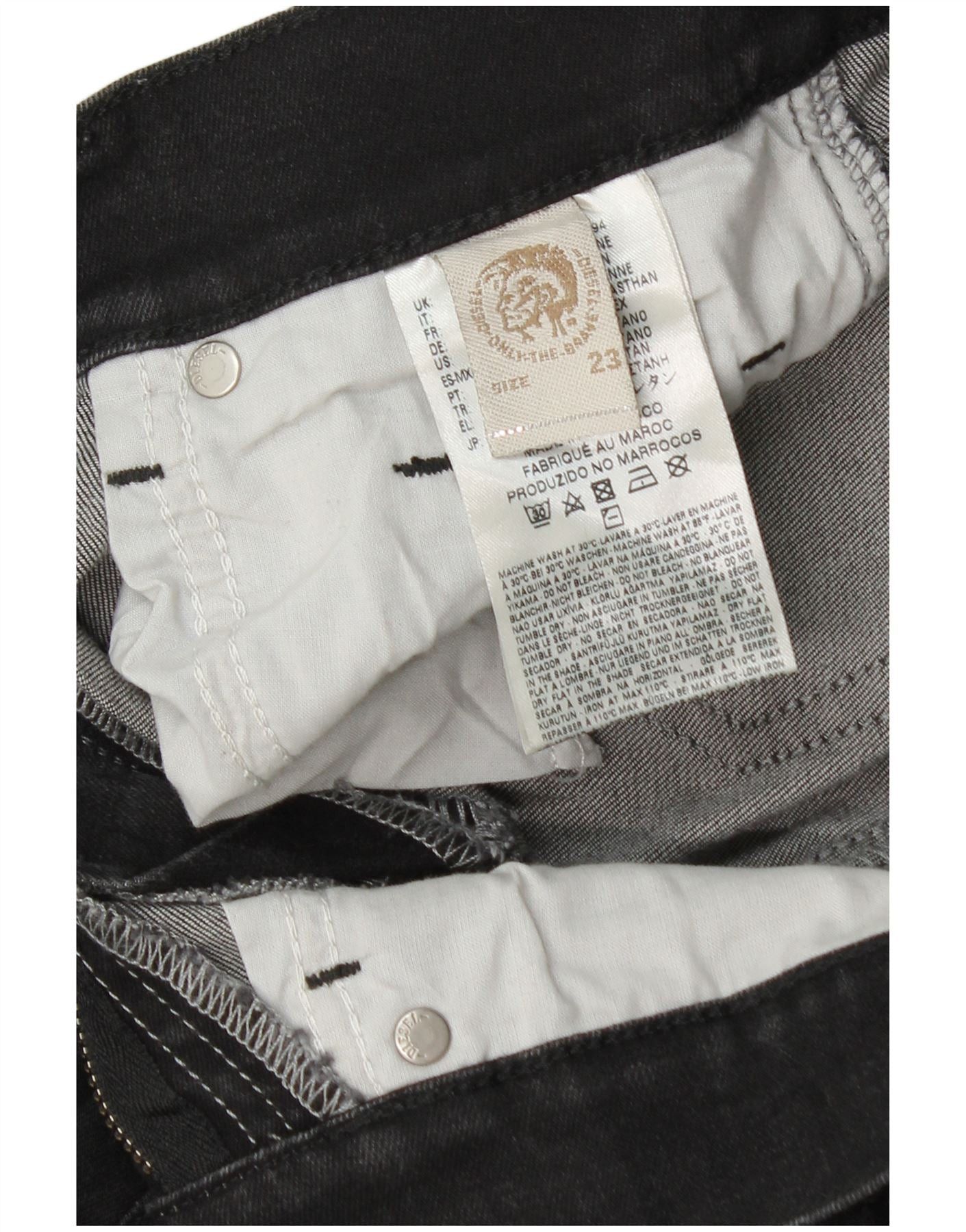 Diesel Womens Grupee Skinny Jeans W23 L28 Black Cotton Size 42" / US 20 - 3 Thumbnail