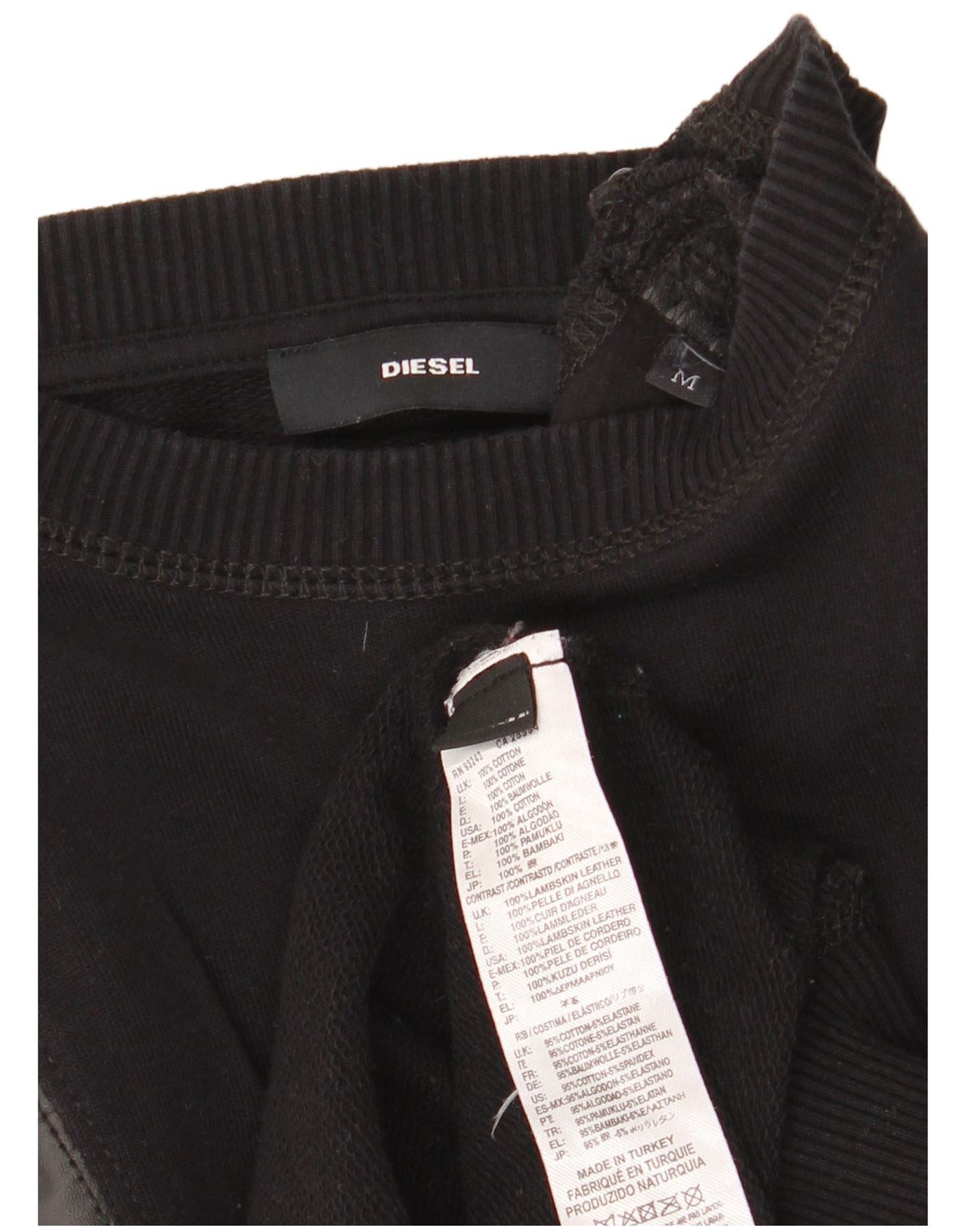 Diesel Womens Sweatshirt Jumper UK 14 Medium Black Cotton Size M / US 6-8 / IT 42-44 - 4 Thumbnail