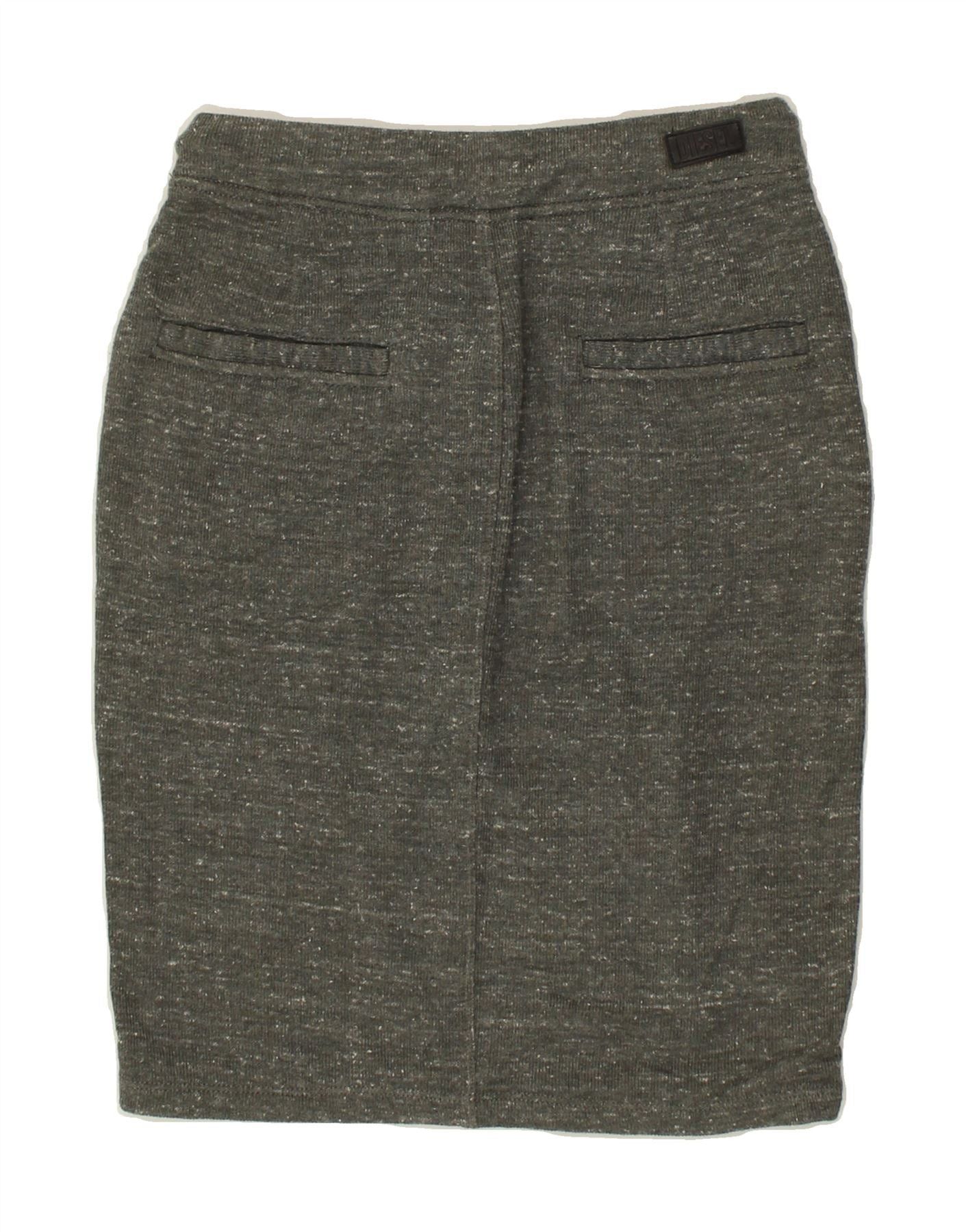 Diesel Womens Pencil Skirt UK 4 XS W24 Grey Pinstripe Size 24" / US 00 / IT 34 - 2 Thumbnail