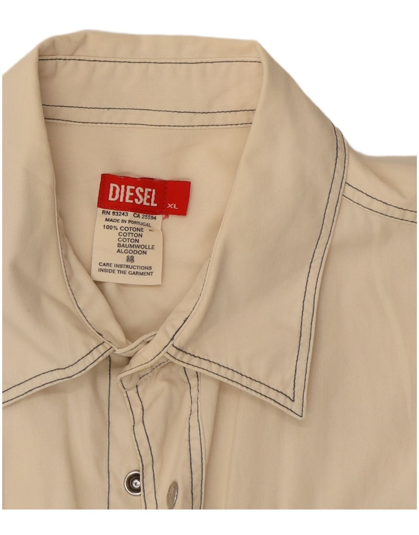 Diesel Mens Shirt XL Off White Size US XL / EU 56 / 4 - 3 Thumbnail