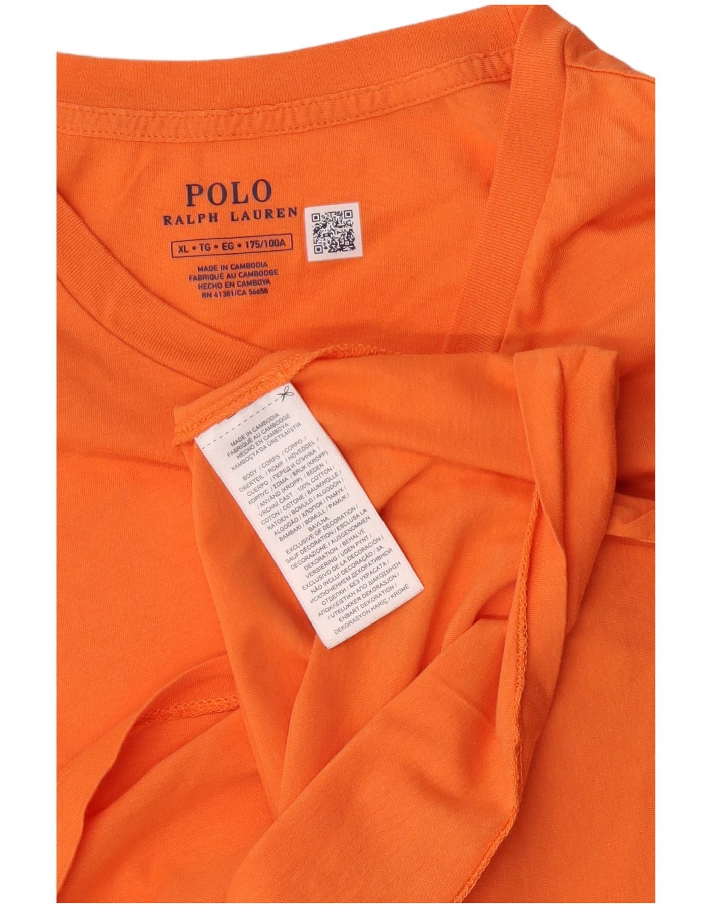 Polo Ralph Lauren Womens T-Shirt Top UK 18 XL Orange Cotton Size M / US 6-8 / IT 42-44 - 3 Thumbnail